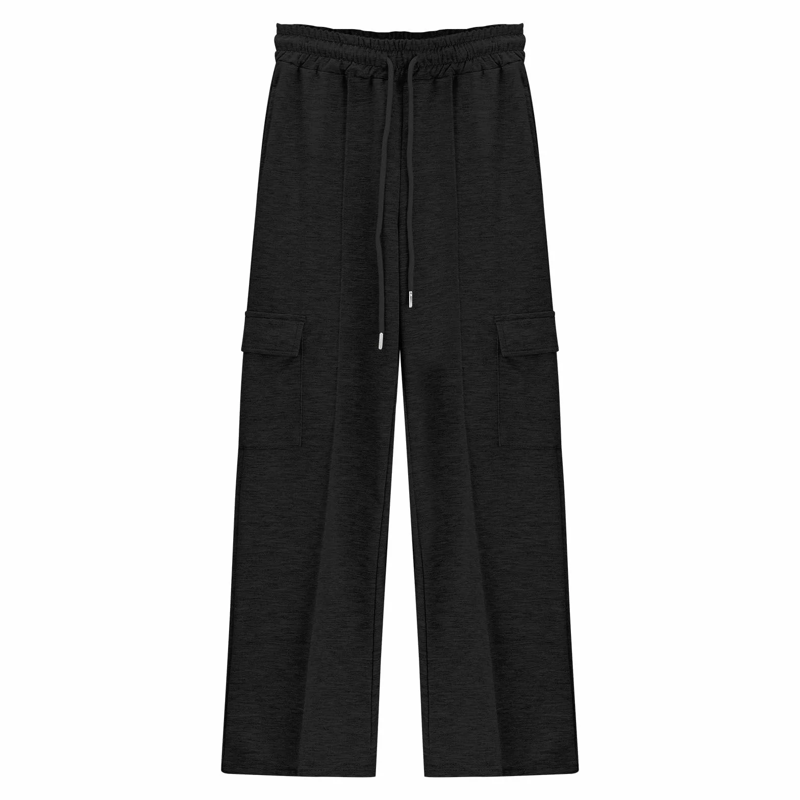 Pantalon de jogging cargo taille haute pour filles - Pantalon de survêtement à jambe droite - Taille élastique - Pantalon de survêtement hip-hop avec poches