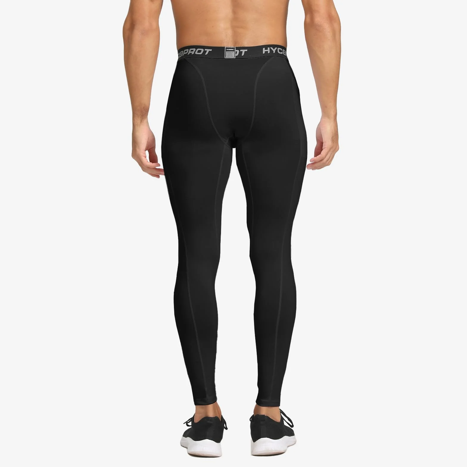 HYCOPROT Pantalon de Compression pour Hommes avec Poches Séchage Rapide Pantalon de Course Base Layer Leggings de Collant pour Basketball Fitness Jogging