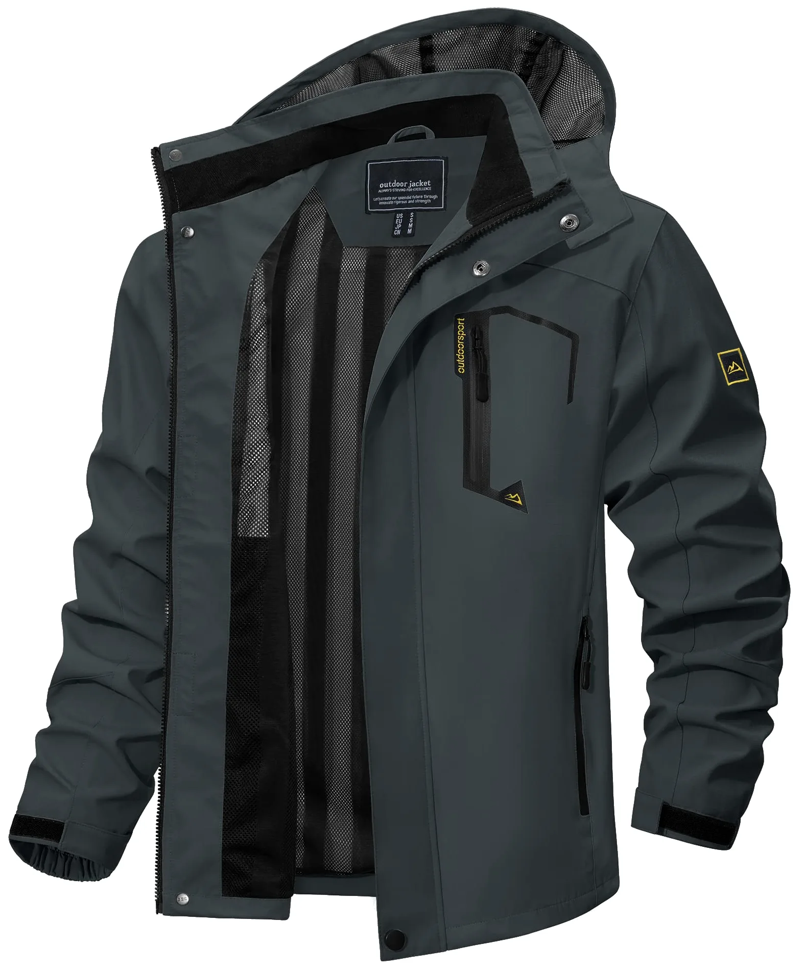 TACVASEN Veste Imperméable a Capuche Homme Veste de Pluie Légère Randonnée en Plein Air Vêtements de Sport Décontractés
