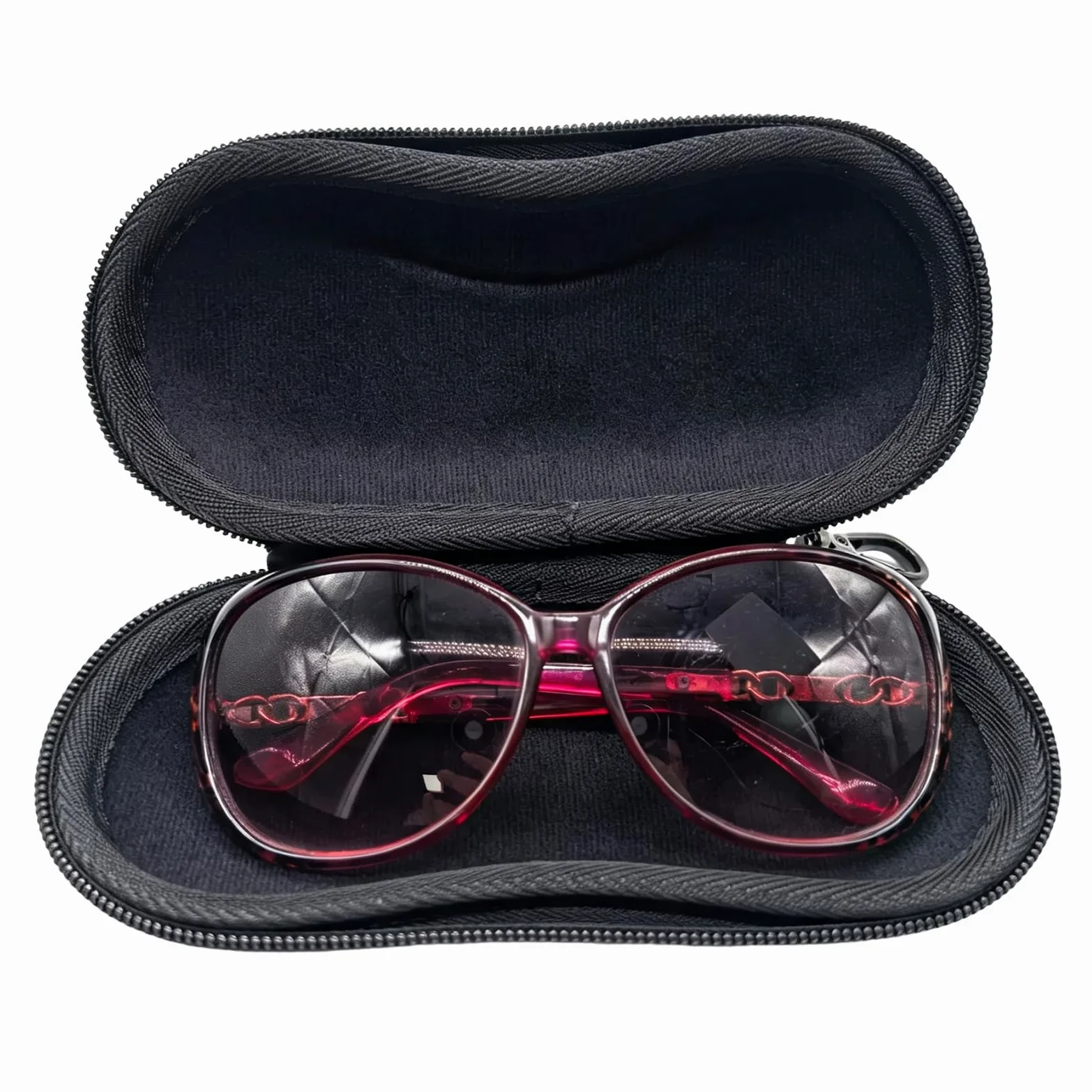 Étui à lunettes rigide portable avec mousqueton | EcoGleam Lot de 6 étuis à lunettes en mousse noire avec mousqueton en polyuréthane pour lecture, conduite, lunettes de soleil