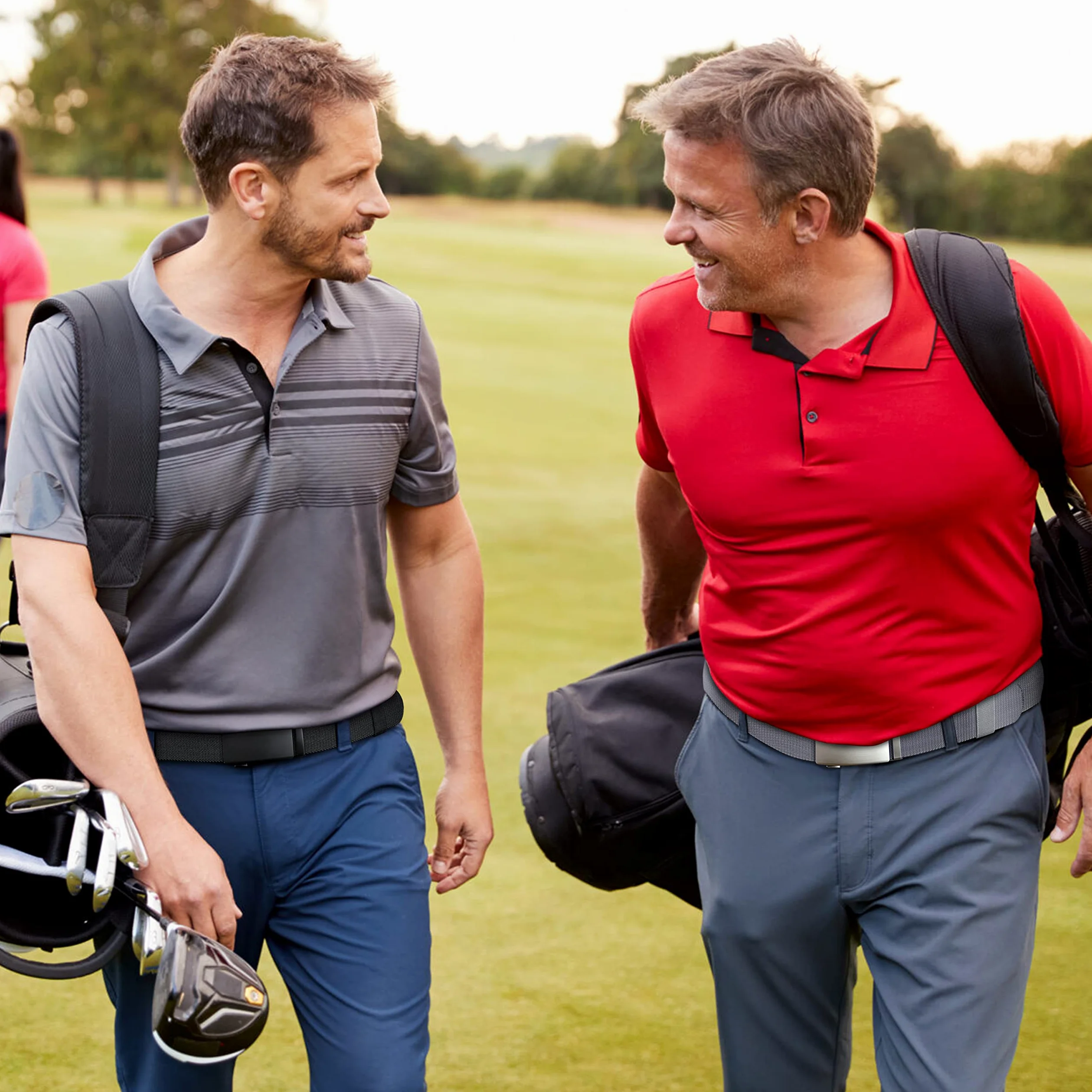 DOOPAI Ceinture hommes, ceinture de golf élastique pour hommes, nylon à cliquet ceinture hommes ceinture casual, garniture réglable pour s'adapter