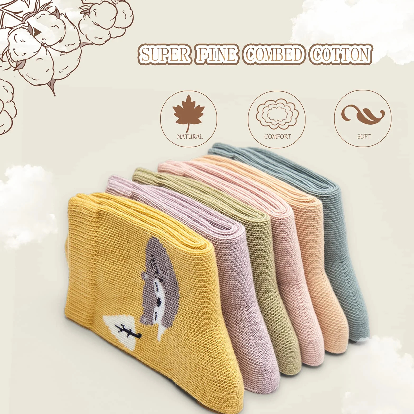 Chaussette enfant sans couture chaussettes enfant coton chaussettes garcon pour toute la saison lot de 6 paires