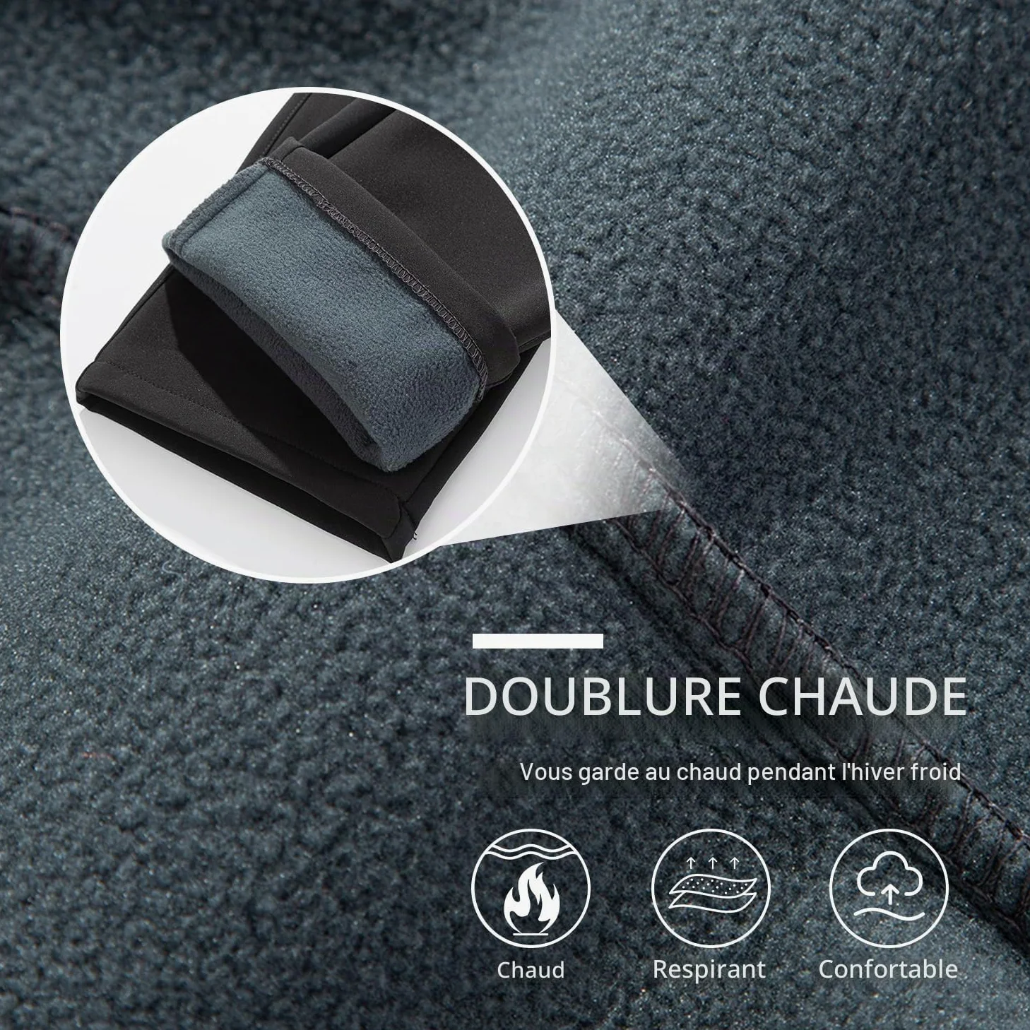 LHHMZ Pantalon d'hiver Chaud d'extérieur pour Hommes Pantalon de randonnée Softshell en Polaire Pantalon de Ski décontracté