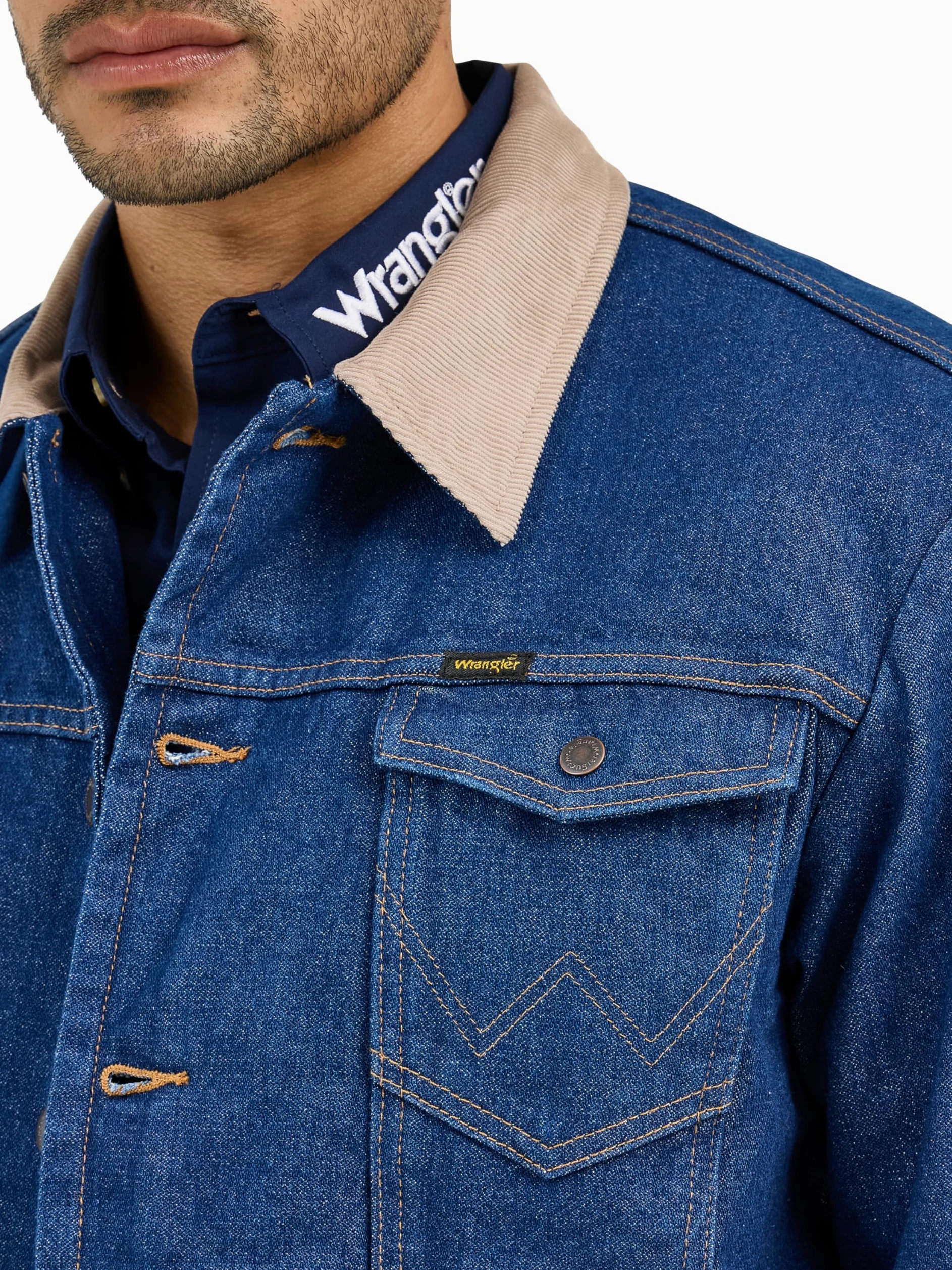 Wrangler Veste en Jean Doublée de Style Western Veste en Jean doublée de Style Western Homme (Lot de 1)
