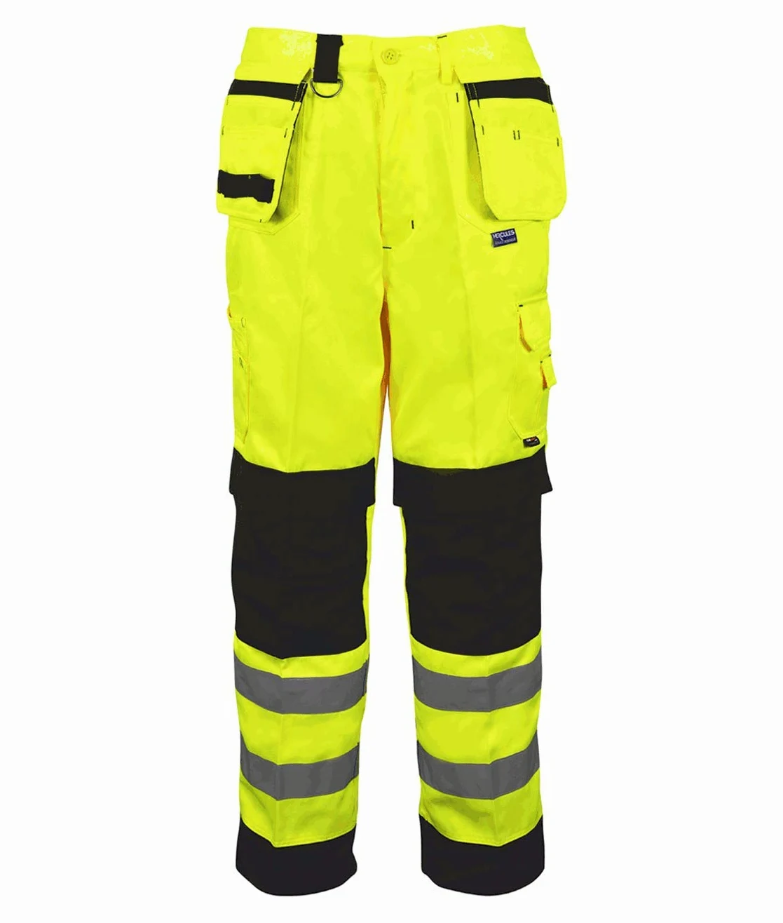 Craftsman Pantalon de travail haute visibilité avec poches holster zippées et poches genouillères (W30 L31, jaune)