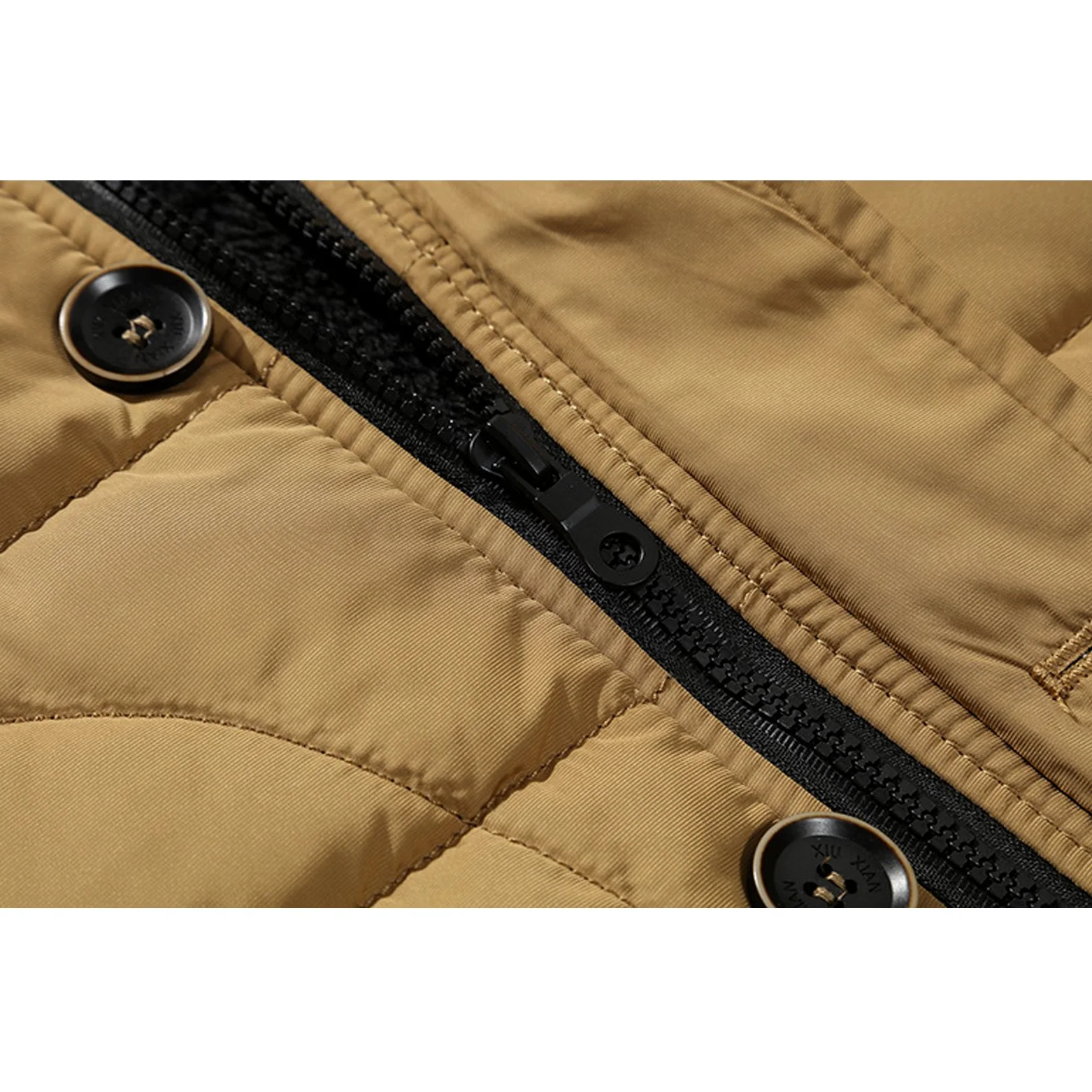 Homme Manteau à Capuche en Coton Mode Col à Fourrure Matelassé Hiver Epaisse Blouson Parka