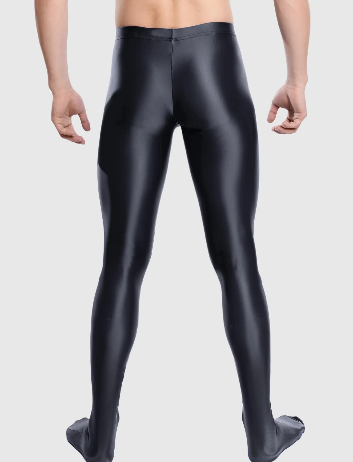 Legging Musculation Homme Huilée Brillant Pantalon Moulant Sport Collant Élastique pour Fitness Gym M-XXL