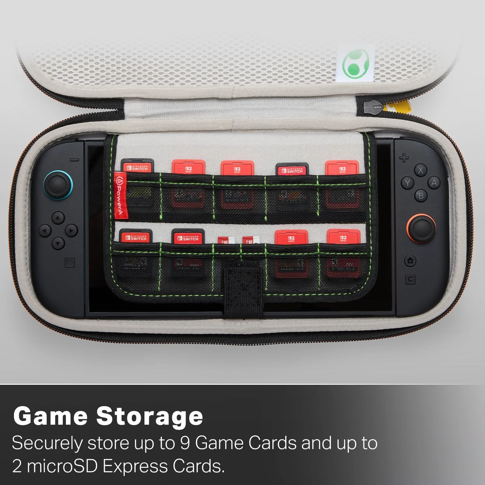 Étui de Protection PowerA Nintendo Switch 2 Mario et Yoshi Officiel Rangement 9 Cartes Jeu 2 microSD Express Support Intégré