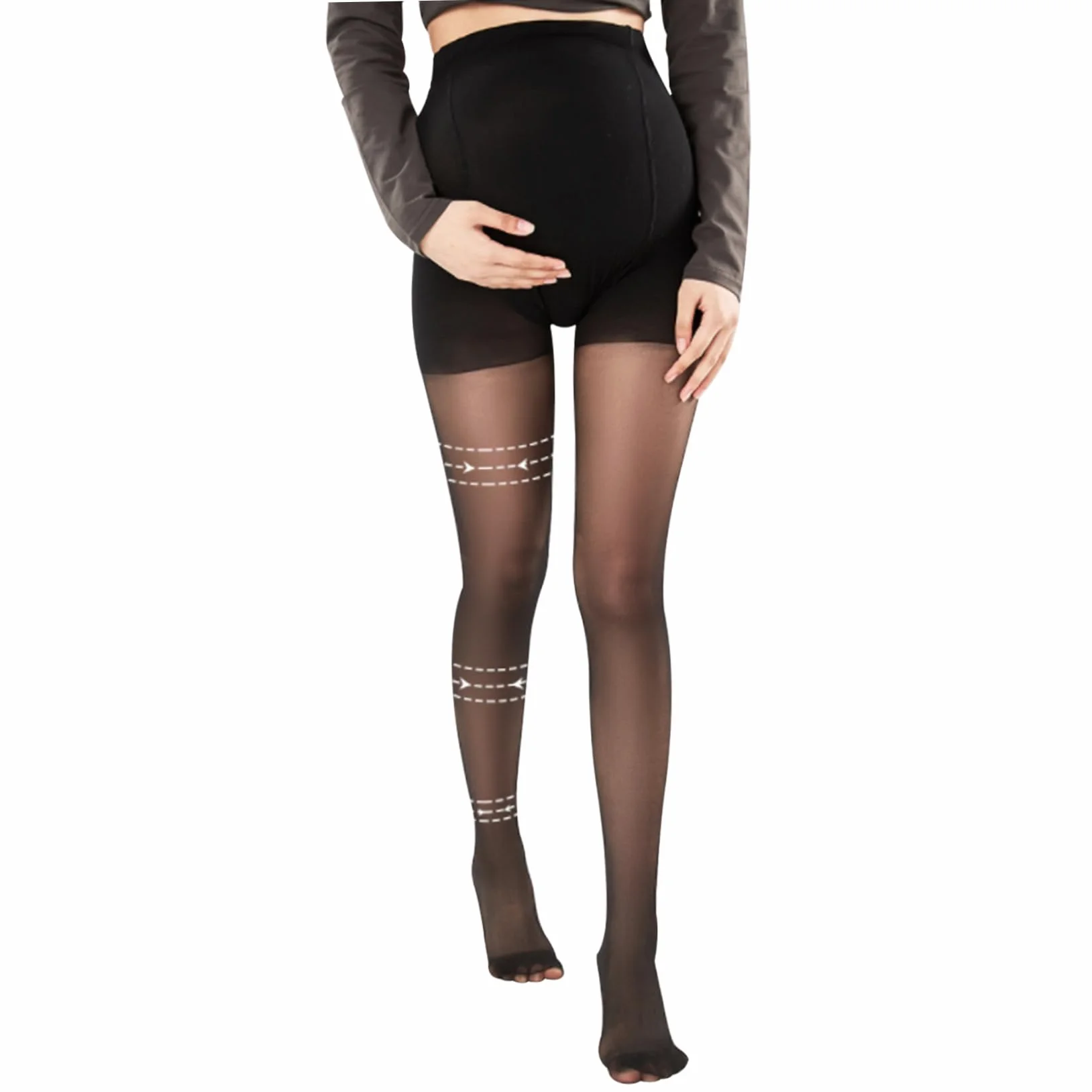 Des collants de maternité sur le ventre, les collants de maternité soutiennent le ventre adaptable mince collants de maternité ergonomique avec une grande taille de sandale d'orteil de maternité, moy