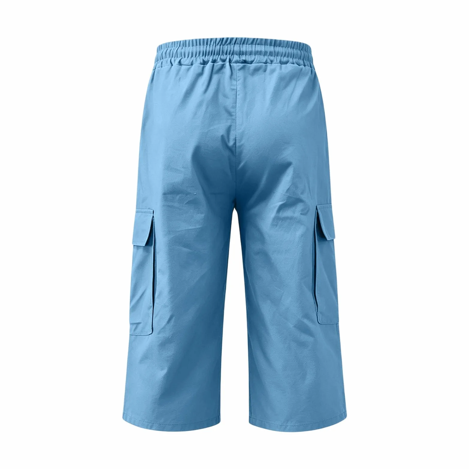 Shorts Cargo Homme Bermuda Été Longueur 3/4 Elastique Pantacourt Uni Short De Travail Multi-Poche Taille Élastique Loisirs Voyage Sport Randonnée Casual Quotidien Décontracté Pantalon Coton