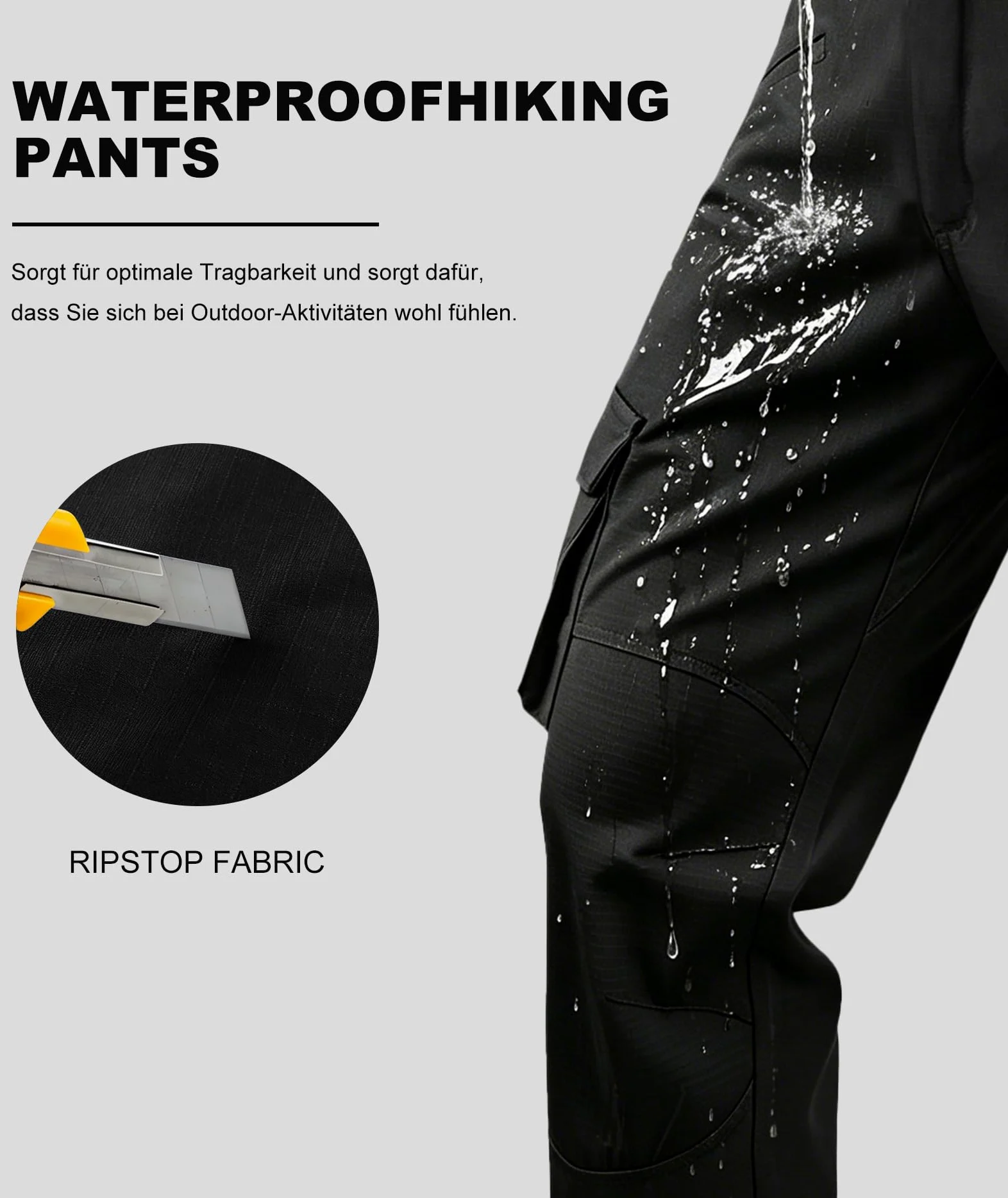 ZITY Pantalon De Travail pour Homme, Pantalon Tactique, Cargo Randonnée À Taille Élastique, d'alpinisme avec Poches Multiples