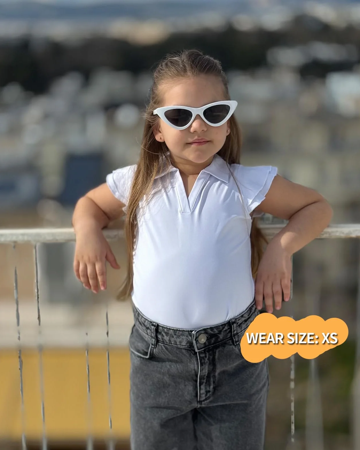 Soneven T-shirt à volants pour adolescentes - T-shirt d'été col en V manches