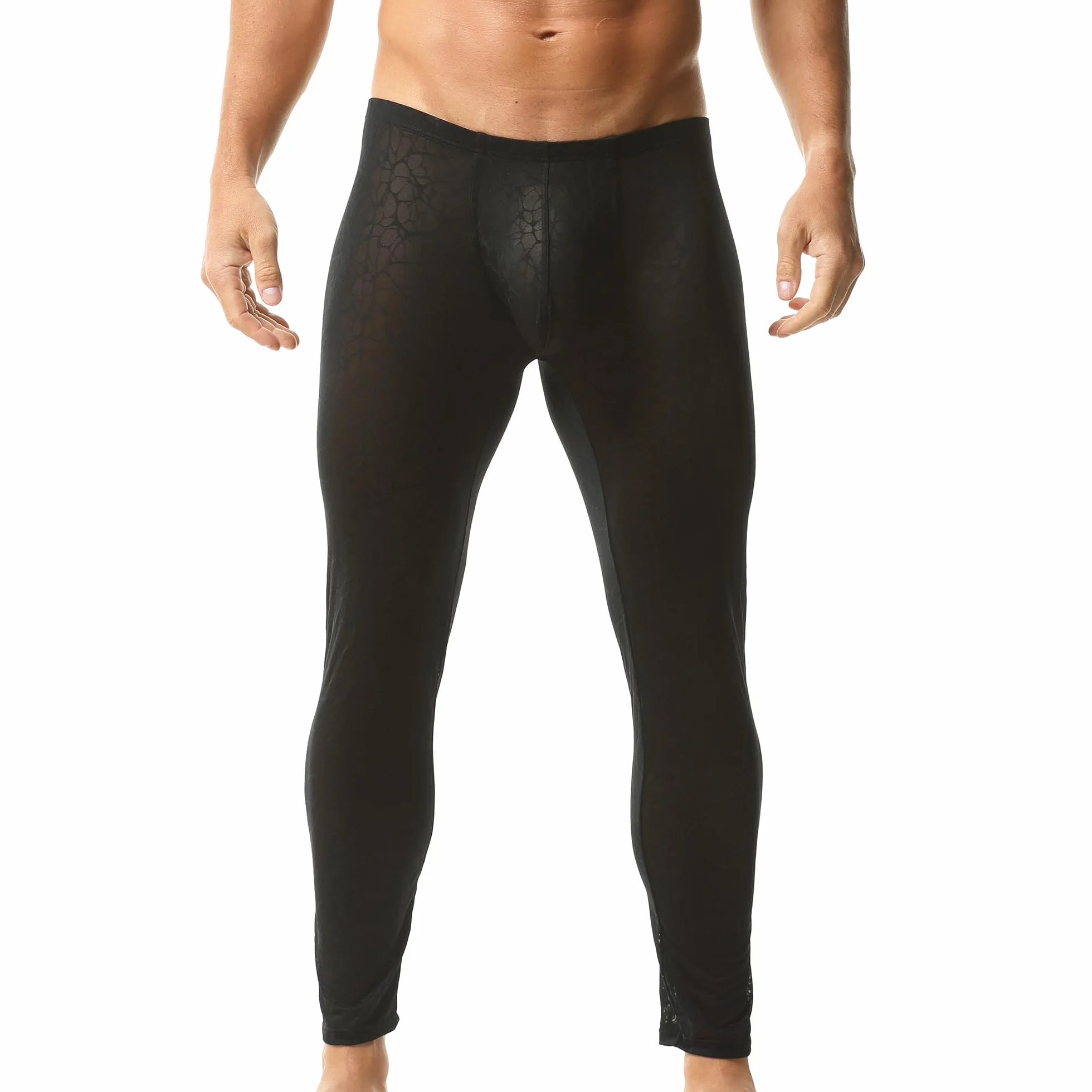 Leggings Longs de Sport pour Hommes - Collants Unis Thermiques d'Entraînement