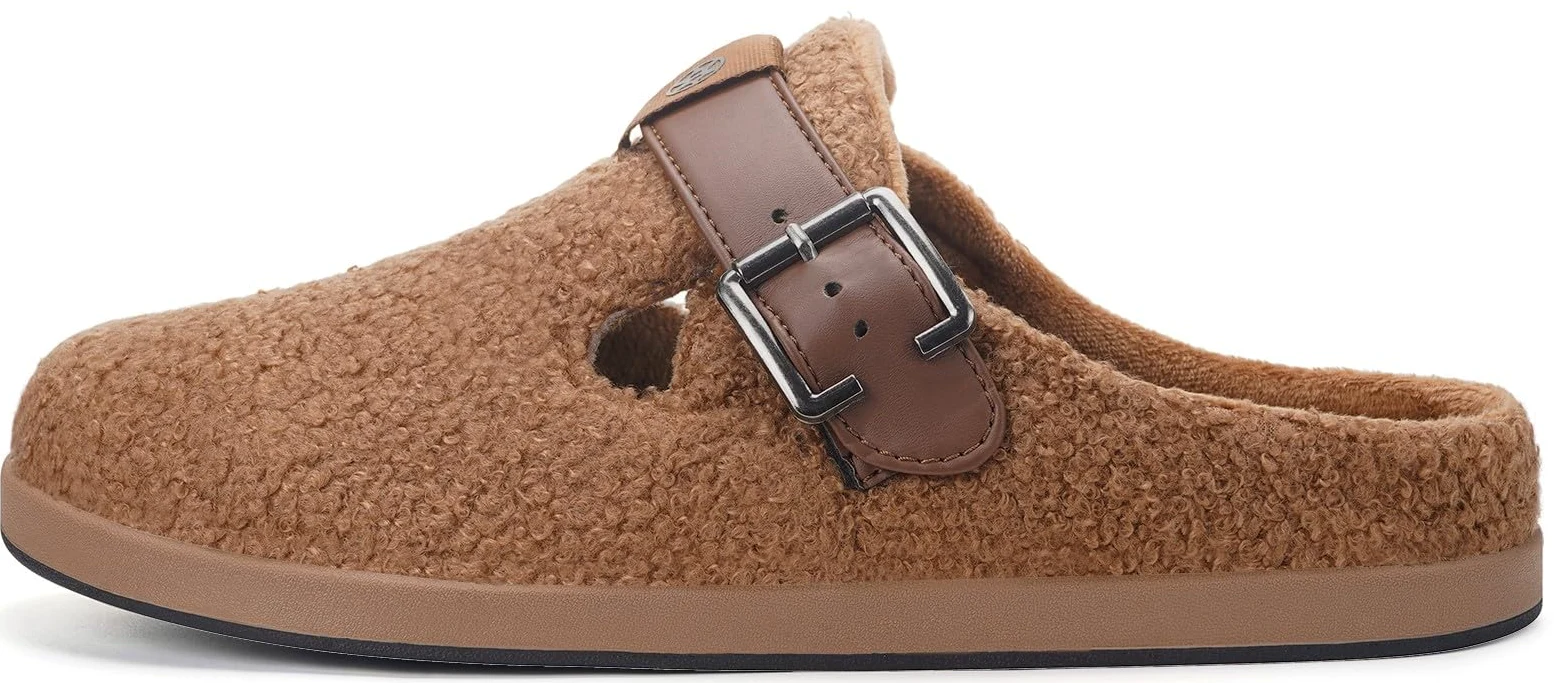 Sisttke Chaussons Sabots Chaude Fourrure Hiver Femmes Hommes Pantoufles | Doublure en peluche,Confort ,Antidérapant,Chaussures de Jardin,parfait pour la maison et le extérieur.