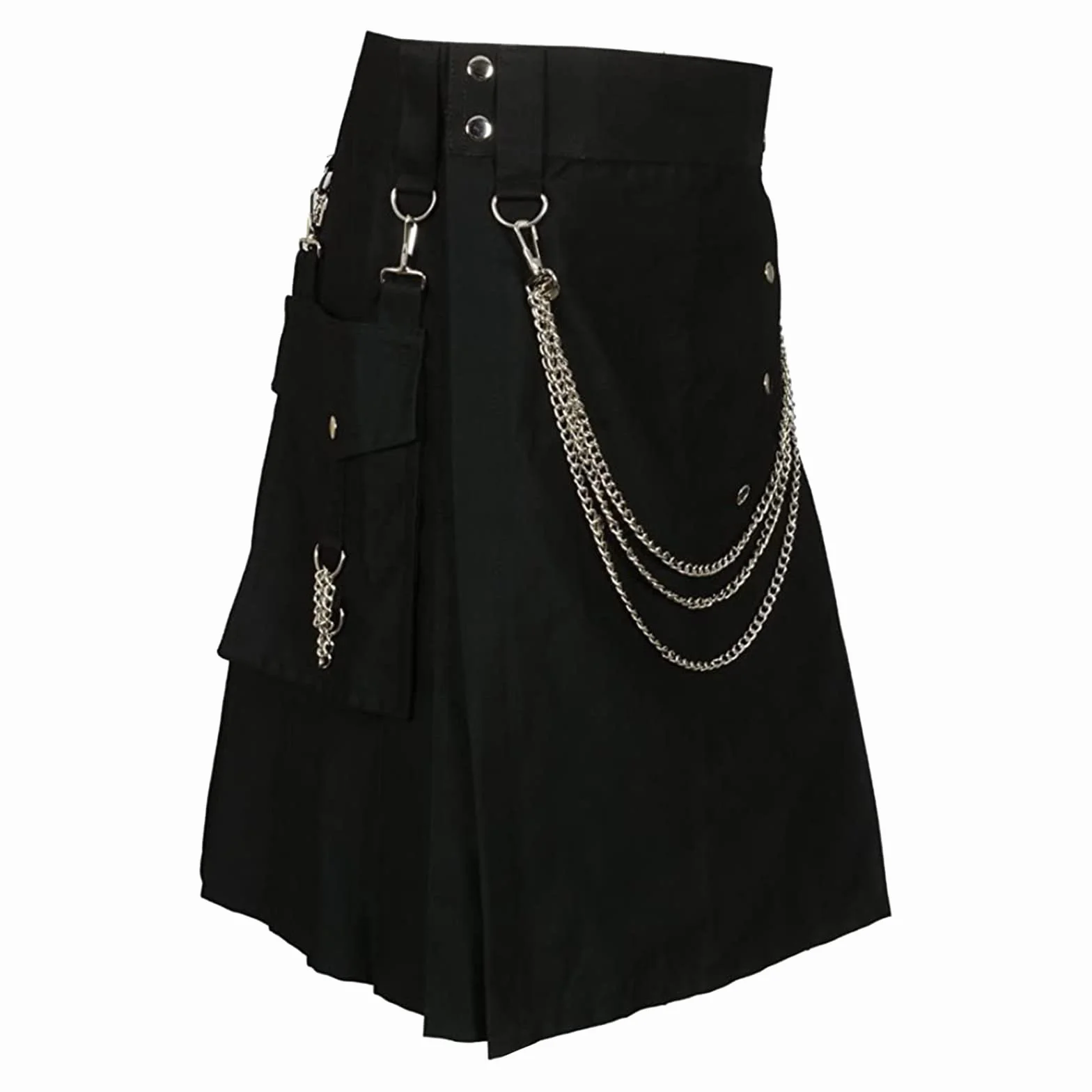 Kilt écossais tactique cargo pour hommes, taille élastique, doublure en maille, respirant, séchage rapide, noir, blanc, vert, gris