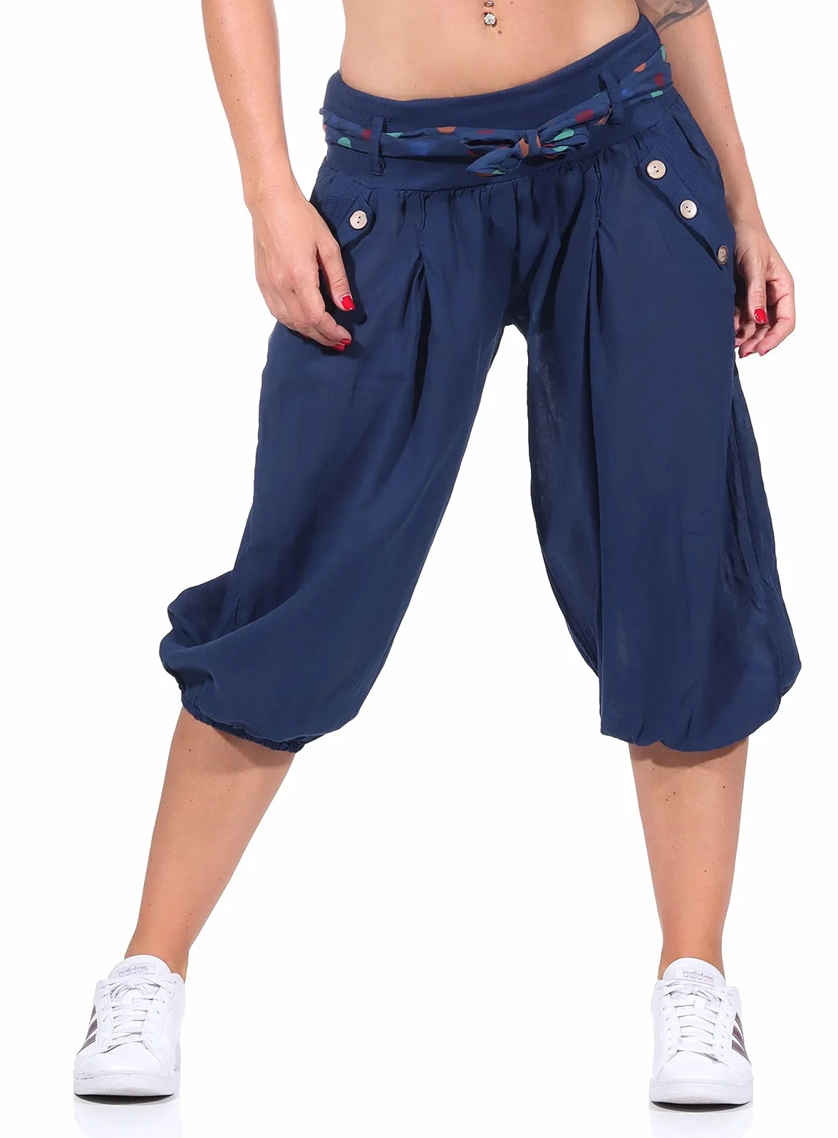 Malito Femme Pantalon Harem Court Ceinture Baggy Aladin Yoga 3416