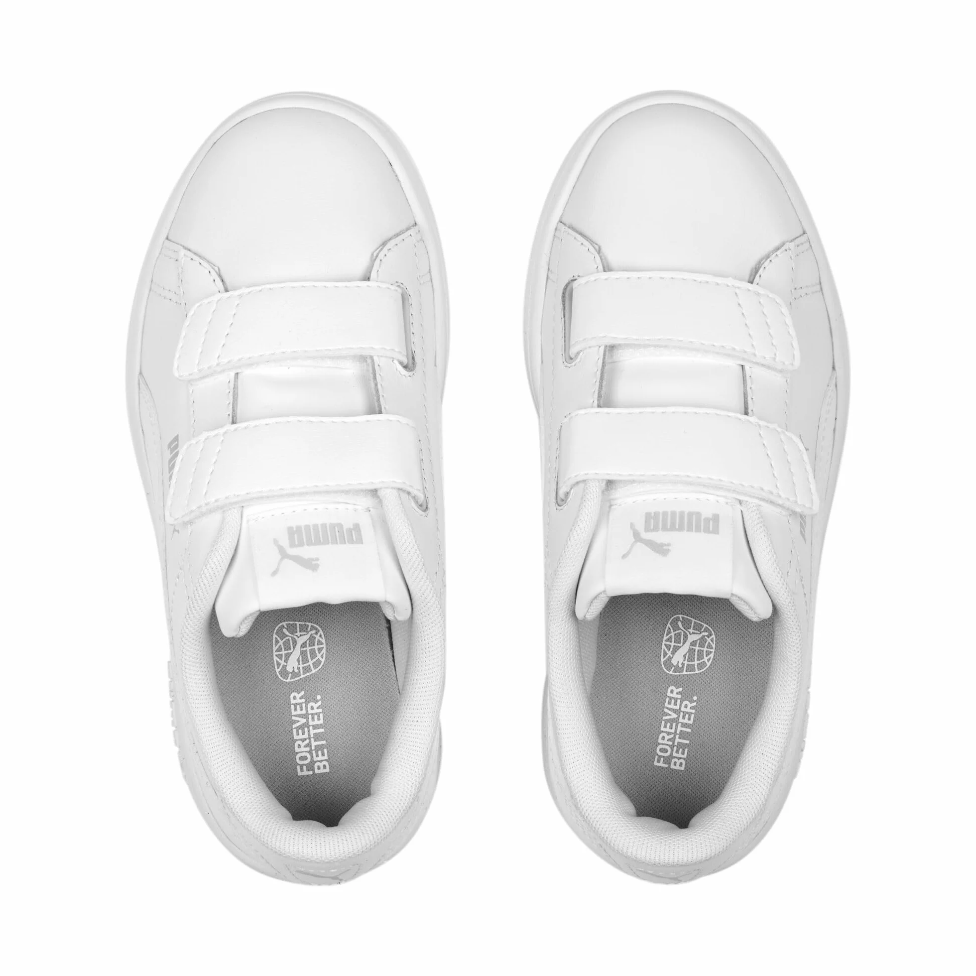 PUMA Unisex Kids Smash 3.0 L V Ps Baskets, Puma White Cool Light Gray, 31 EU