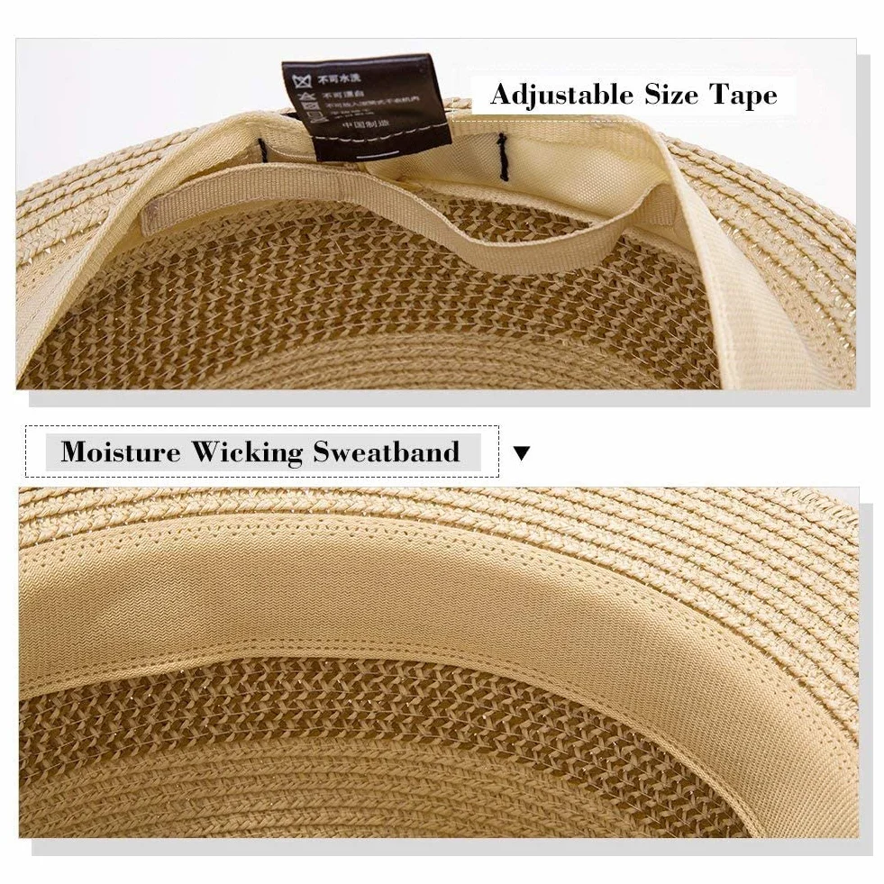 Siggi Chapeau Fedora Paille Tresse Panama Plage Été