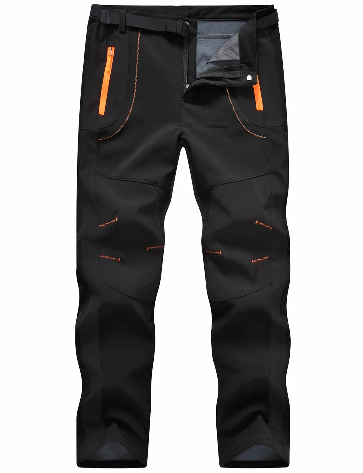 donhobo Pantalon de randonnée pour homme - Imperméable - Coupe-vent - Chaud - En softshell épais - Pour l'extérieur, le ski, le trekking