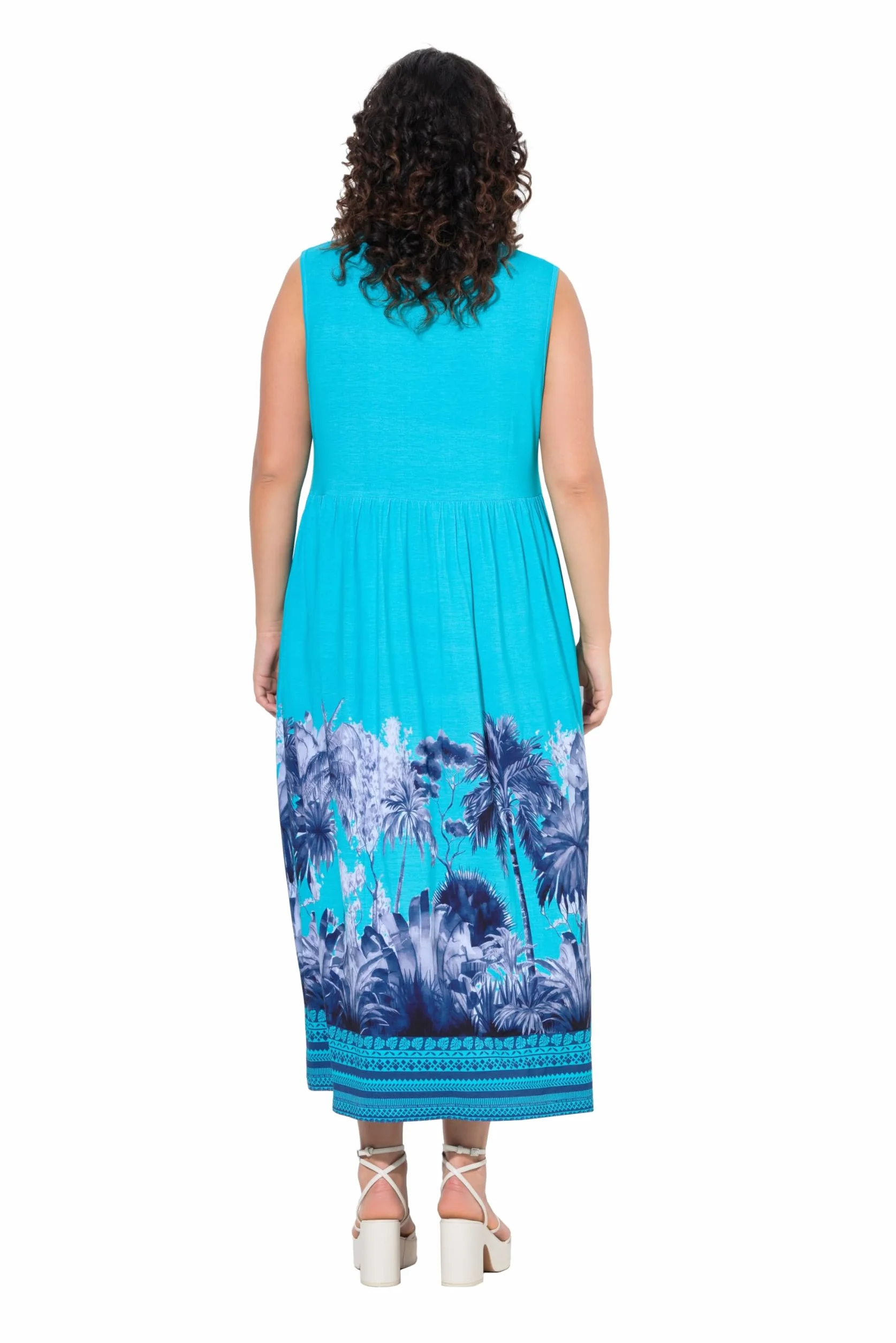 Ulla Popken Jerseykleid Mit Palmenbordüre Robe Femme