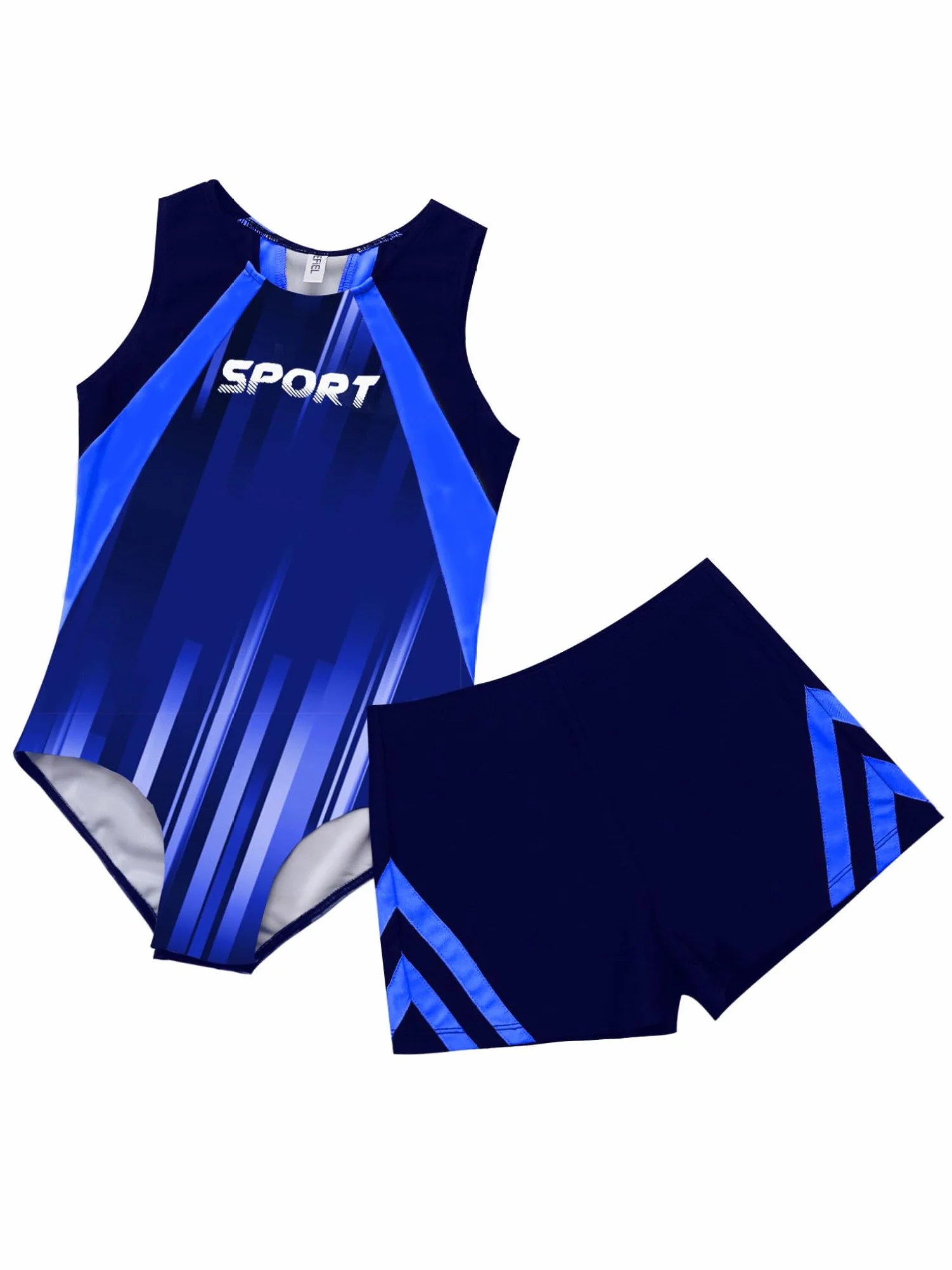 Mufeng Justaucorps Gymnastique Sans Manche Enfant Garçon Leotard Avec Short Tenue Danse Patinage