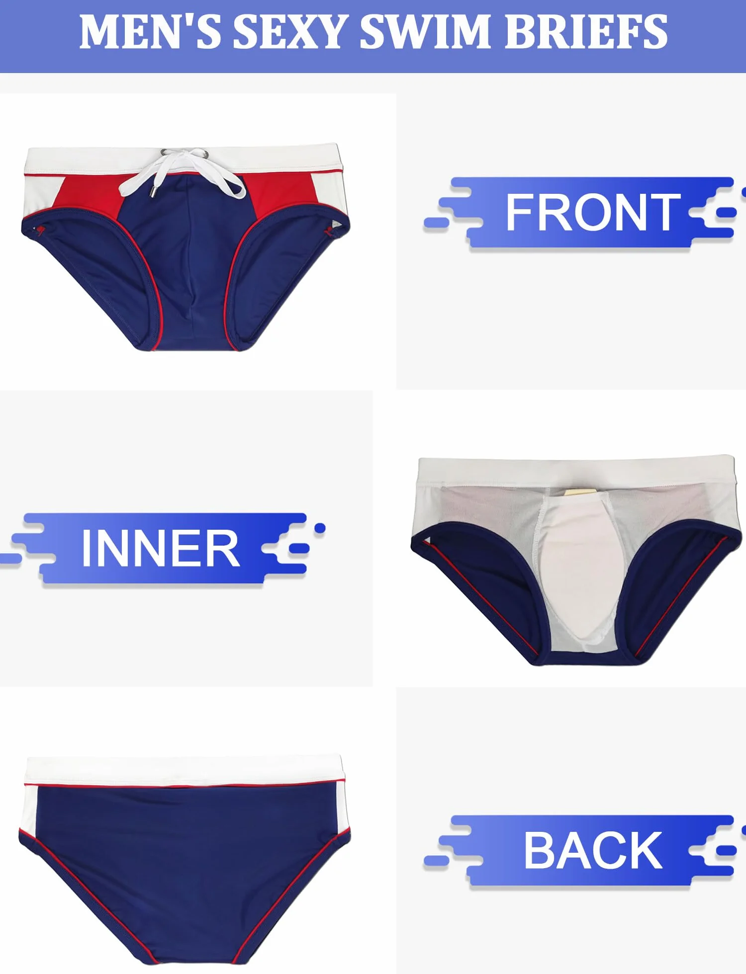 SEAUR Slips de Bain Homme Maillot de Bain Homme Sexy Shorts de Bain Homme Adultes Slips et Boxers de Bain S-XL