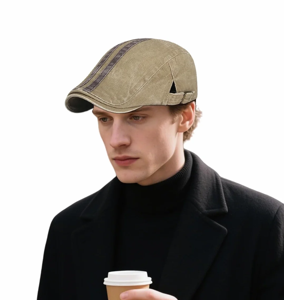 Casquette Beret Homme Réglable Coton Vintage Irlandais Gatsby Chapeau Été Respirant