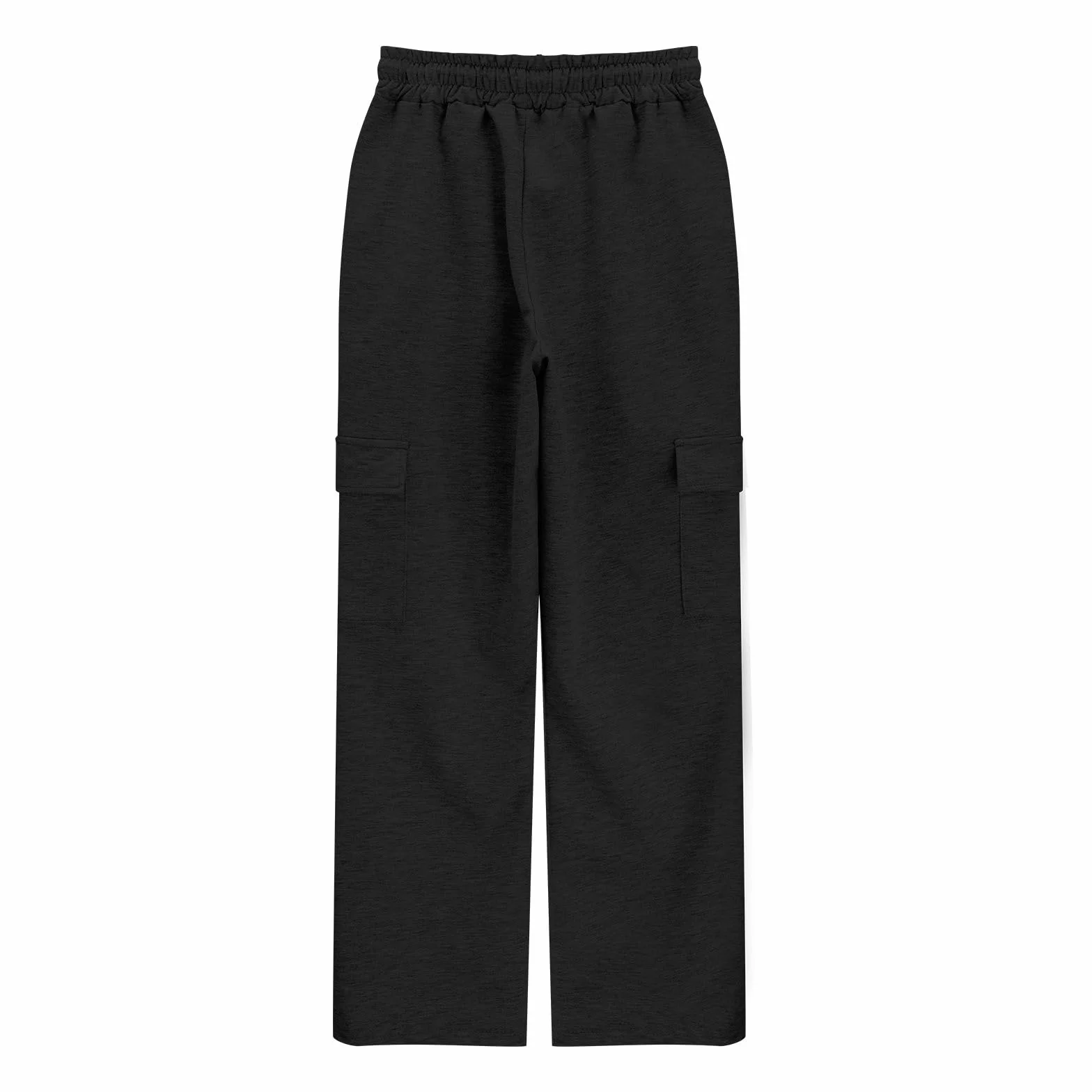 Pantalon de jogging cargo taille haute pour filles - Pantalon de survêtement à jambe droite - Taille élastique - Pantalon de survêtement hip-hop avec poches
