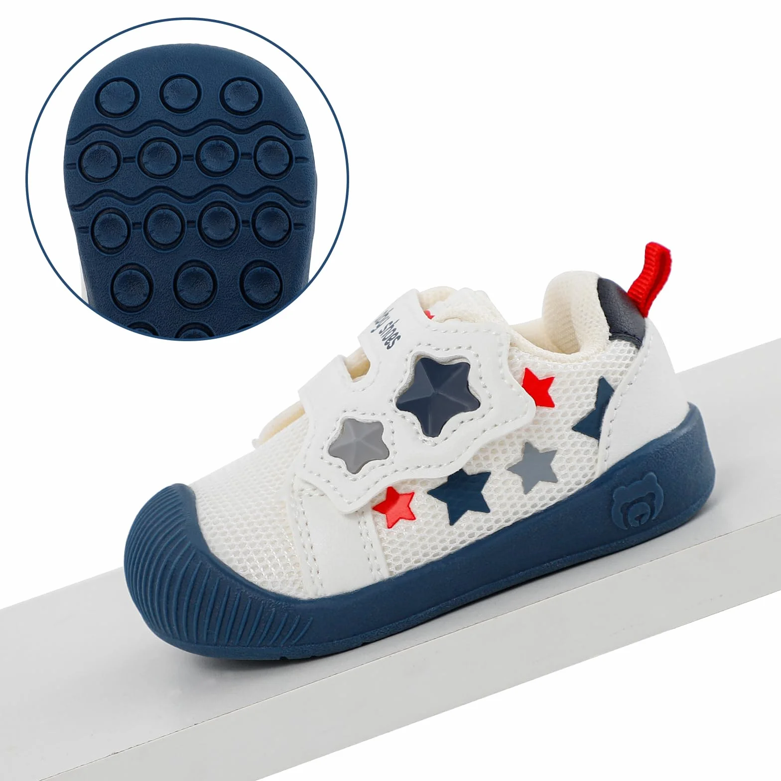 LACOFIA Chaussures Premiers Pas Bébé Fille Garcon Baskets Souple Bébé Chaussures de Marche avec Semelle Antidérapante en Caoutchouc