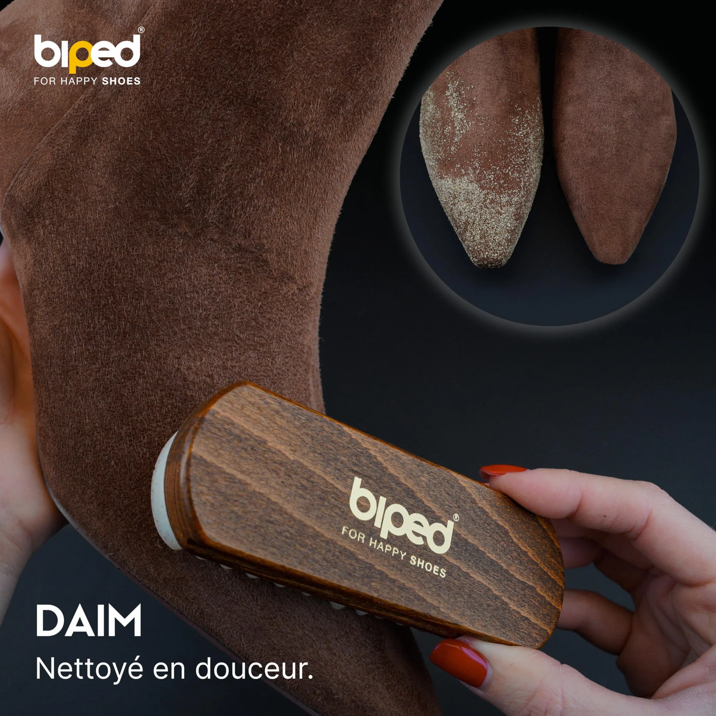 Brosse pour Cuir Nubuck & Peaux en Daim – Brosse crêpe en Bois – Classic Edition