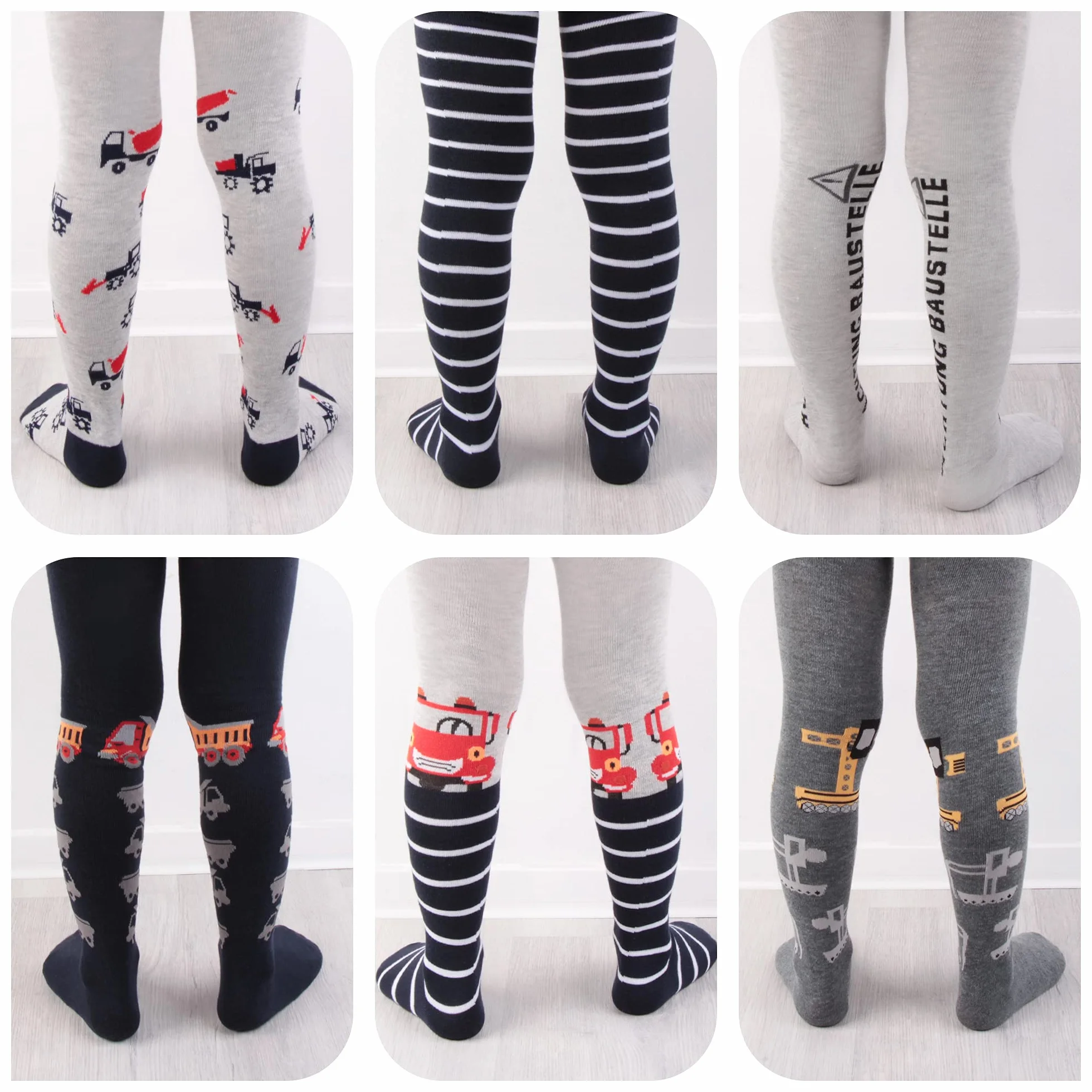 L&K-II collants enfants garçons tricotés multicolores rayures motifs dino