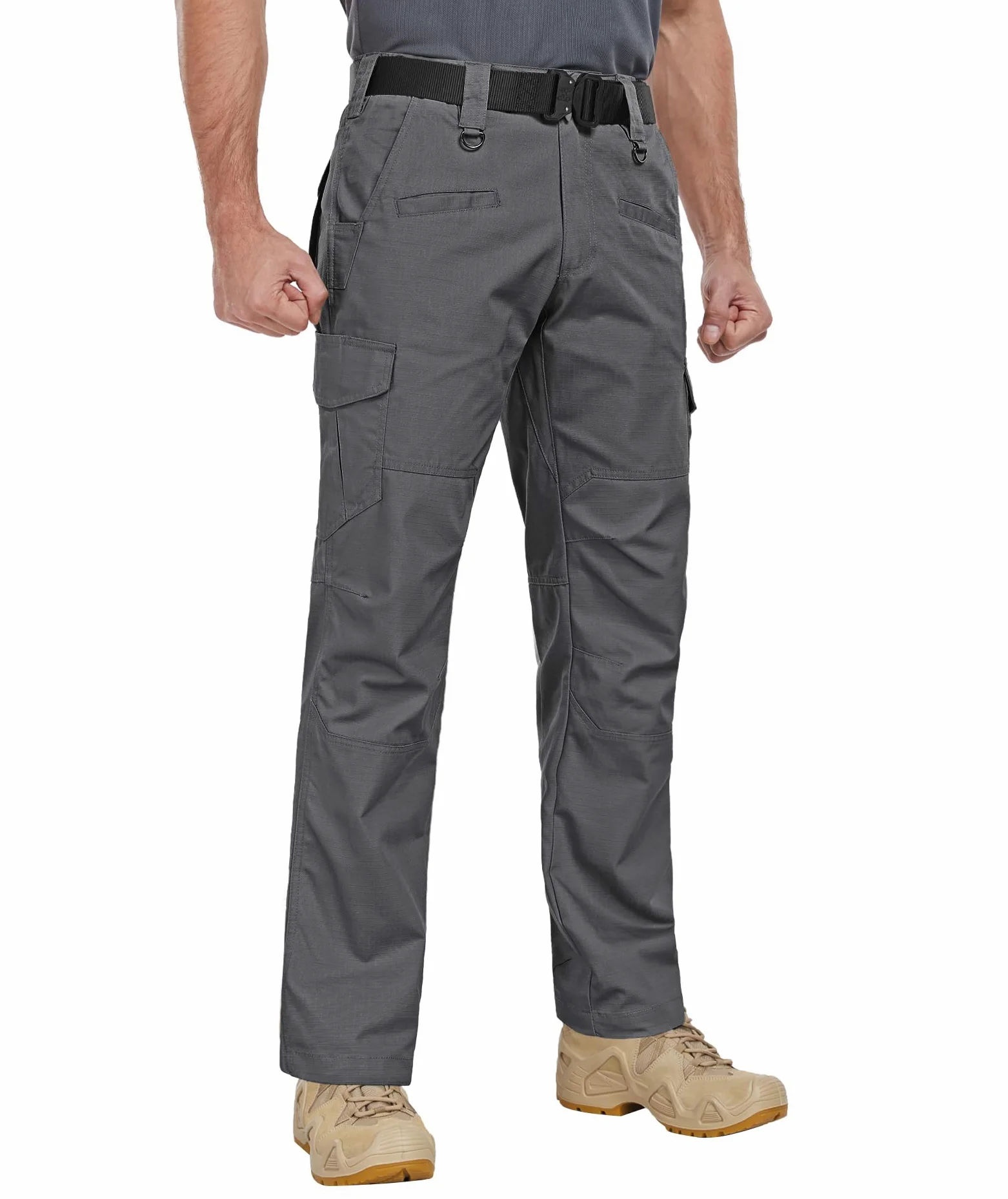 Zoofly Pantalon de Travail Homme Extensible Ripstop Pantalon Cargo Homme Imperméable Multipoches Pantalon Outdoor Homme