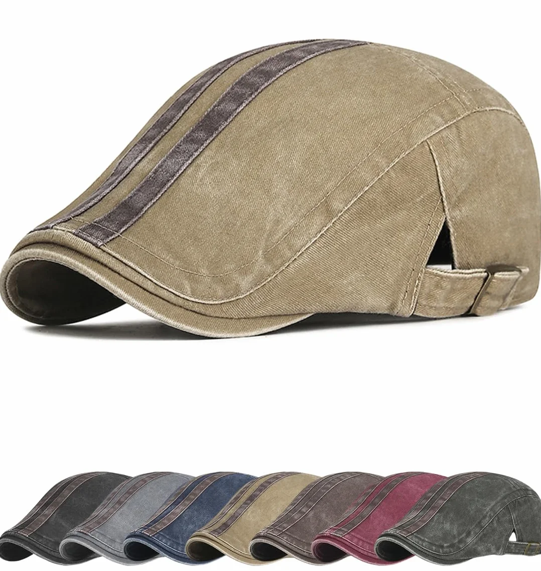 Casquette Beret Homme Réglable Coton Vintage Irlandais Gatsby Chapeau Été Respirant