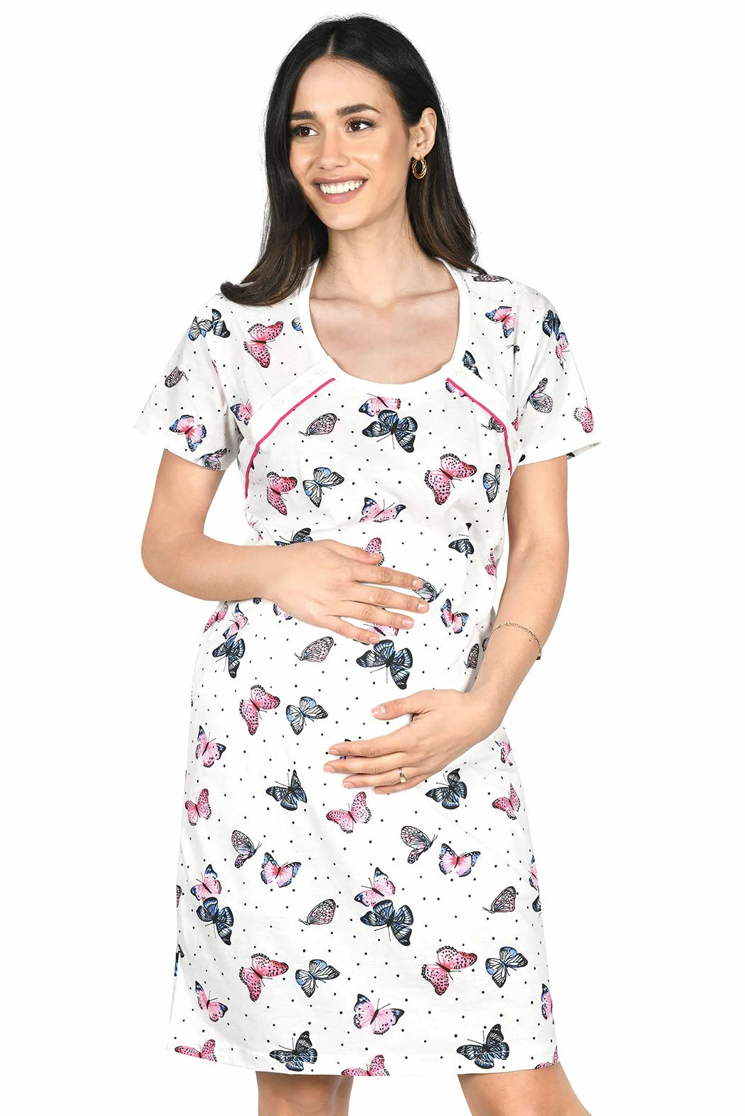MijaCulture 2 en 1 Maternité/Allaitement/Coton Robe de Nuit 2074