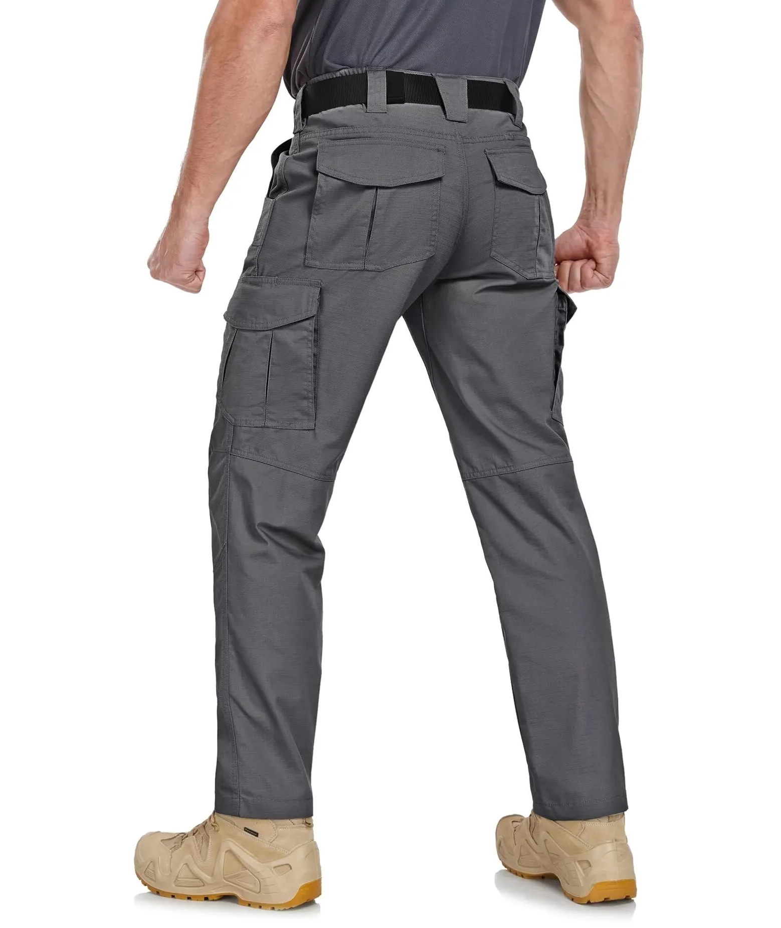 Zoofly Pantalon de Travail Homme Extensible Ripstop Pantalon Cargo Homme Imperméable Multipoches Pantalon Outdoor Homme