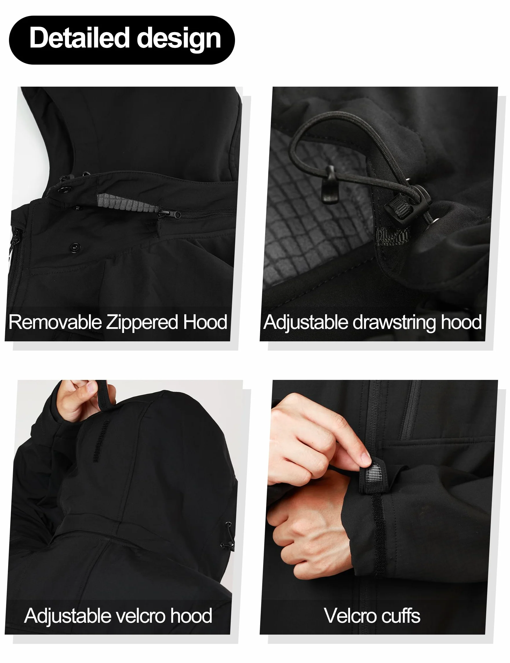 KUTOOK Veste Softshell Randonnée Hommes d'hiver Imperméable Coupe-vent Veste Polaire Cyclisme Homme Veste de Sport en Plein Air