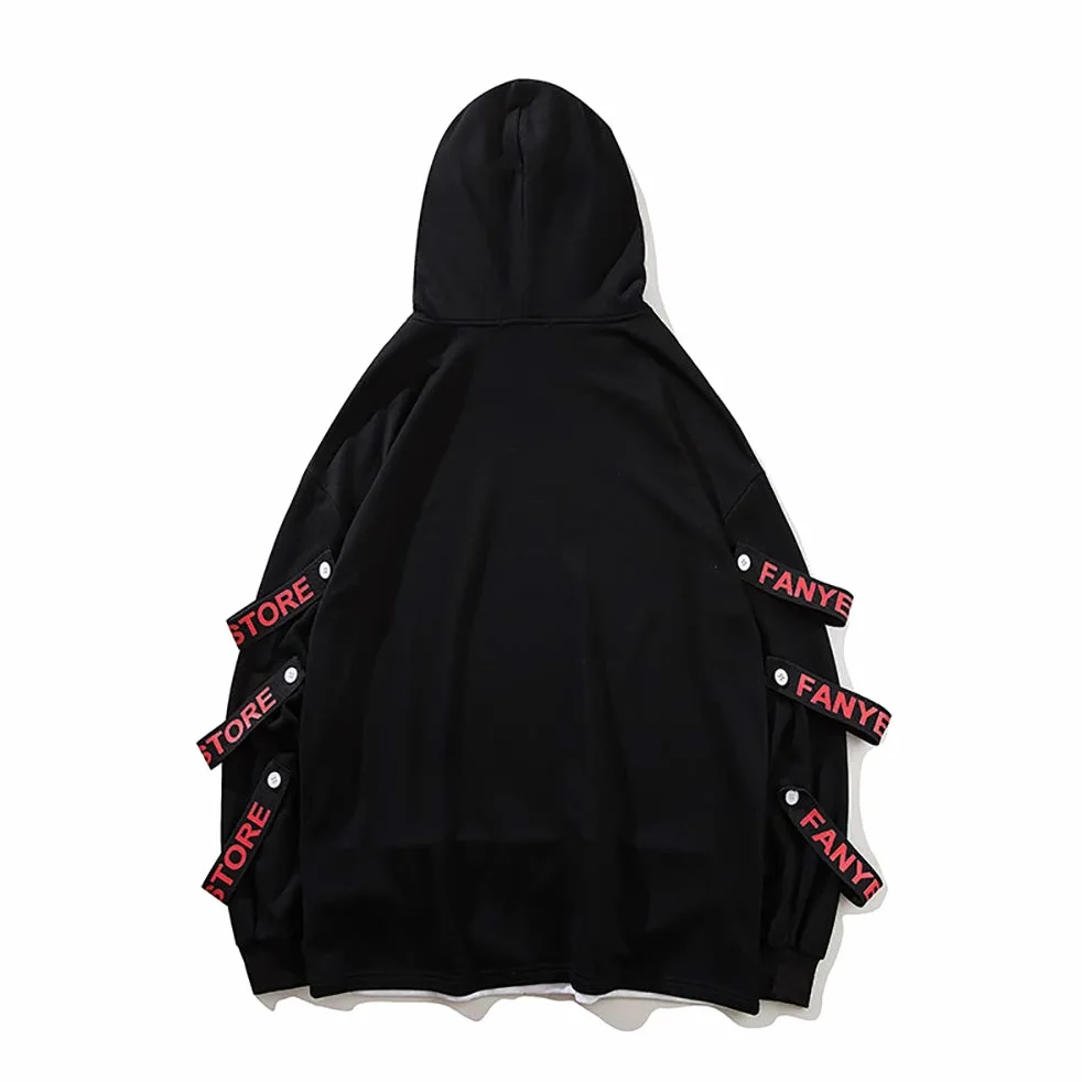 Hello MrLin Pull à Capuche Harajuku Japonais Techwear Hip Hop Streetwear Urbain Hoodie