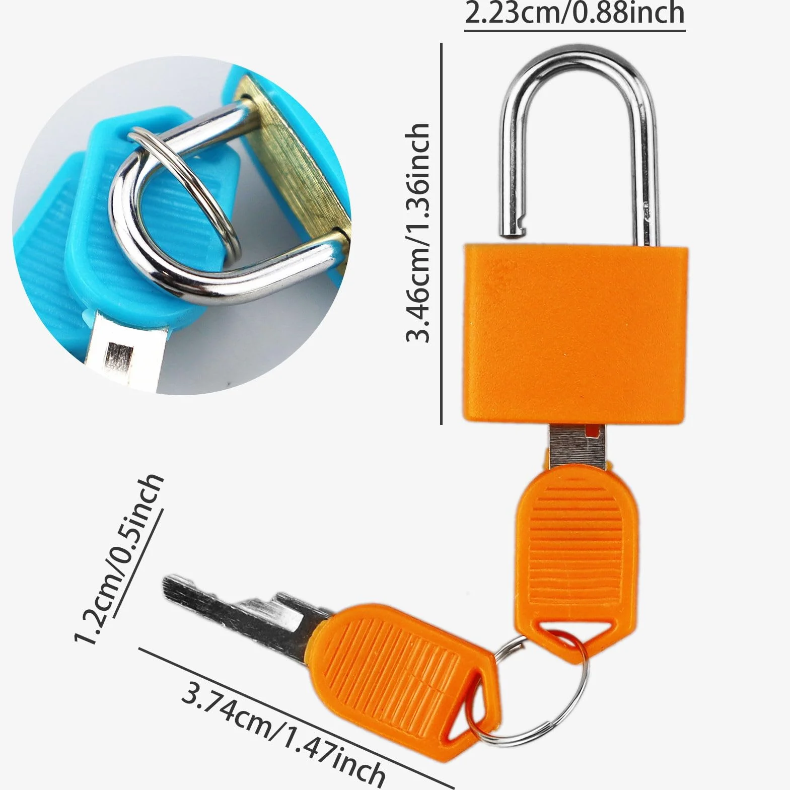 Lot de 6 mini cadenas avec clé pour valise, bagages et sacs