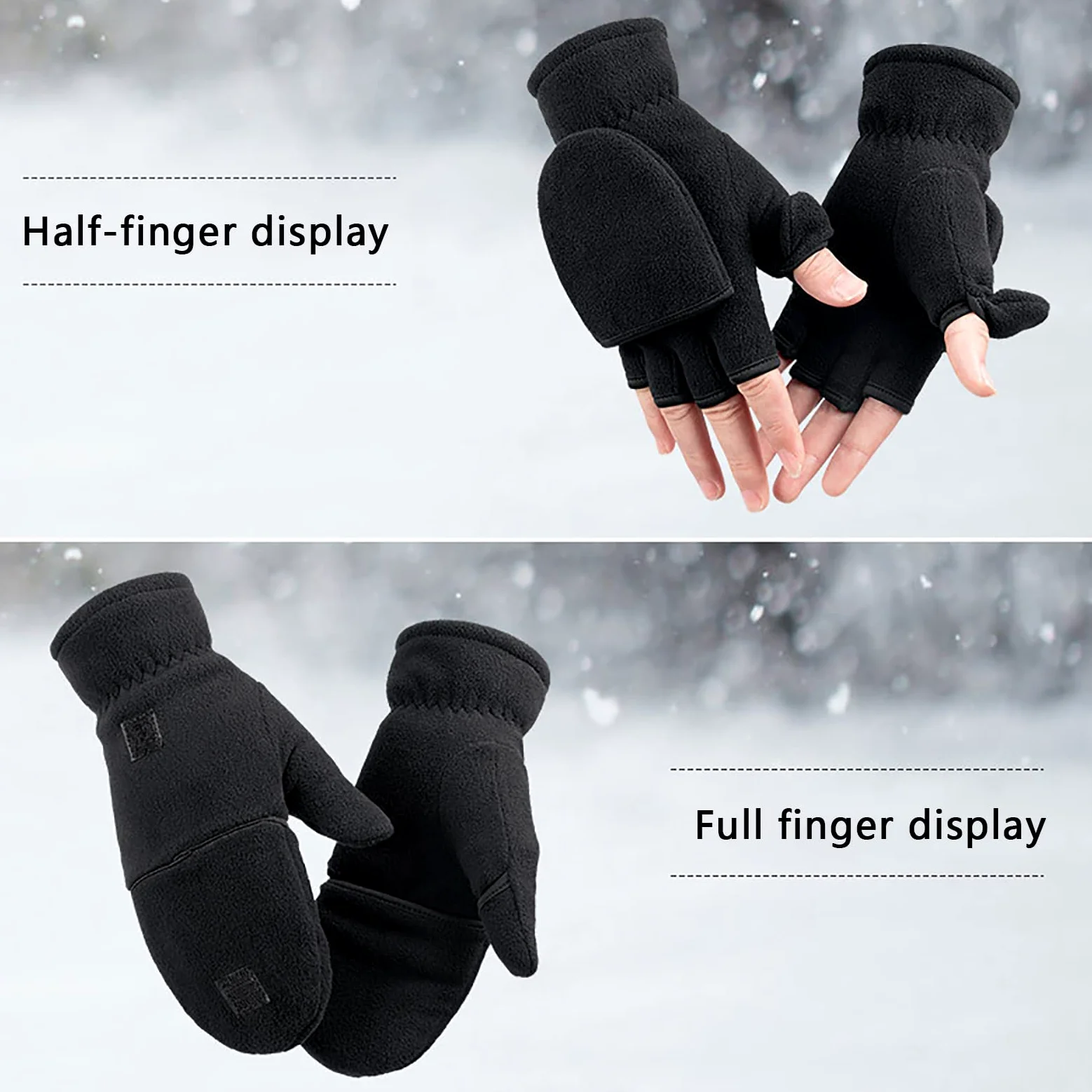 Gants d'hiver Gants de Ski Imperméables et Coupe-Vent Gants Thermiques pour la Conduite la Randonnée et Le Travail par Temps Froid pour Hommes et Femmes