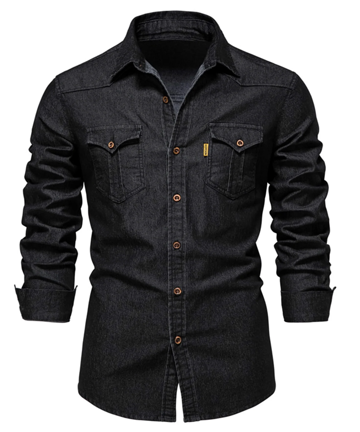 Hommes Manches Longues Chemise Casual Chemise Boutonnée élégante à Coupe Ajustée Henley Shirts de Plage Chemise en Denim Slim Fit avec Poche