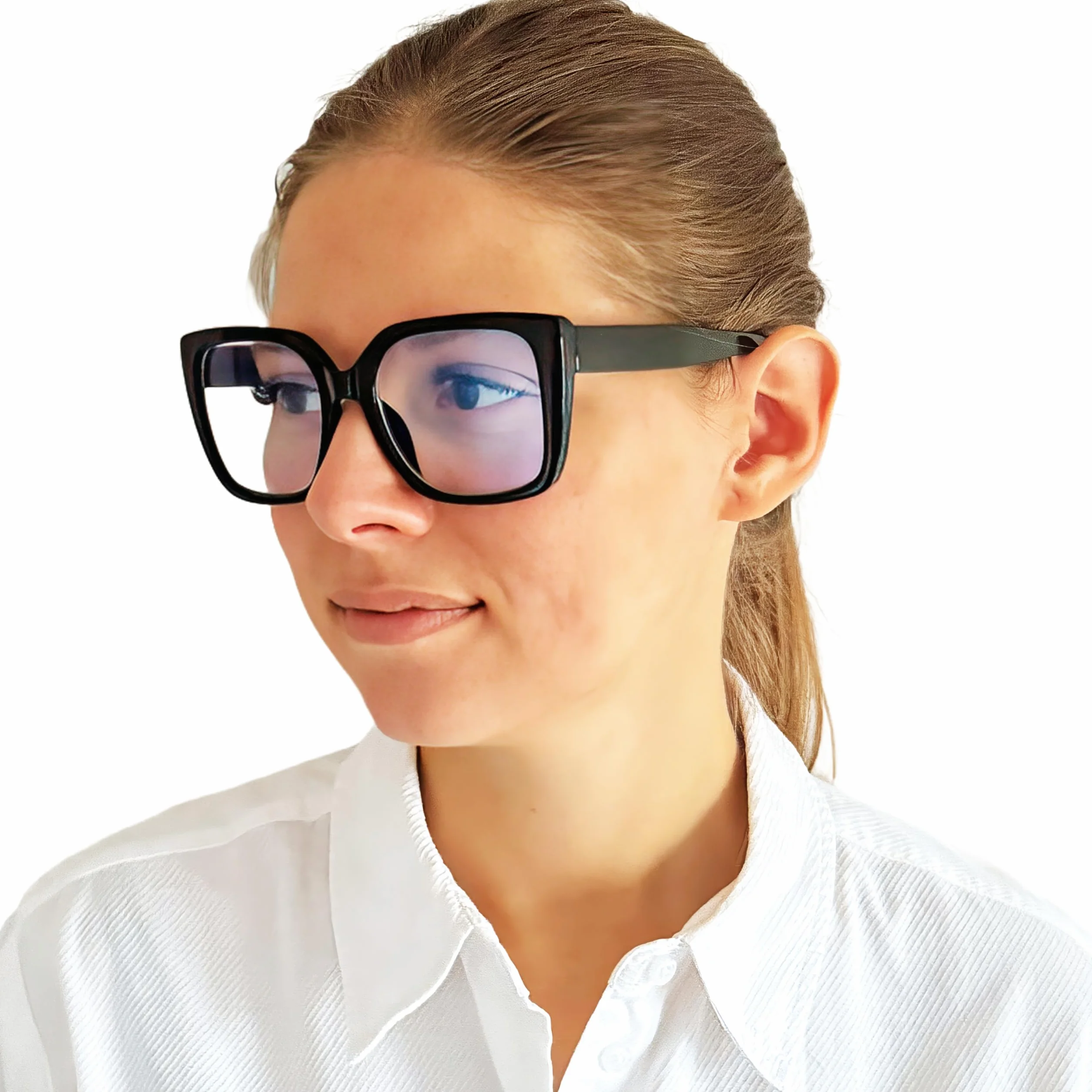 Lunette Anti Lumière Bleue Papillon Rectangulaires Oversize, Monture Épaisse en Plastique, Protection UV, Boîte Inclus, Lunettes Femme