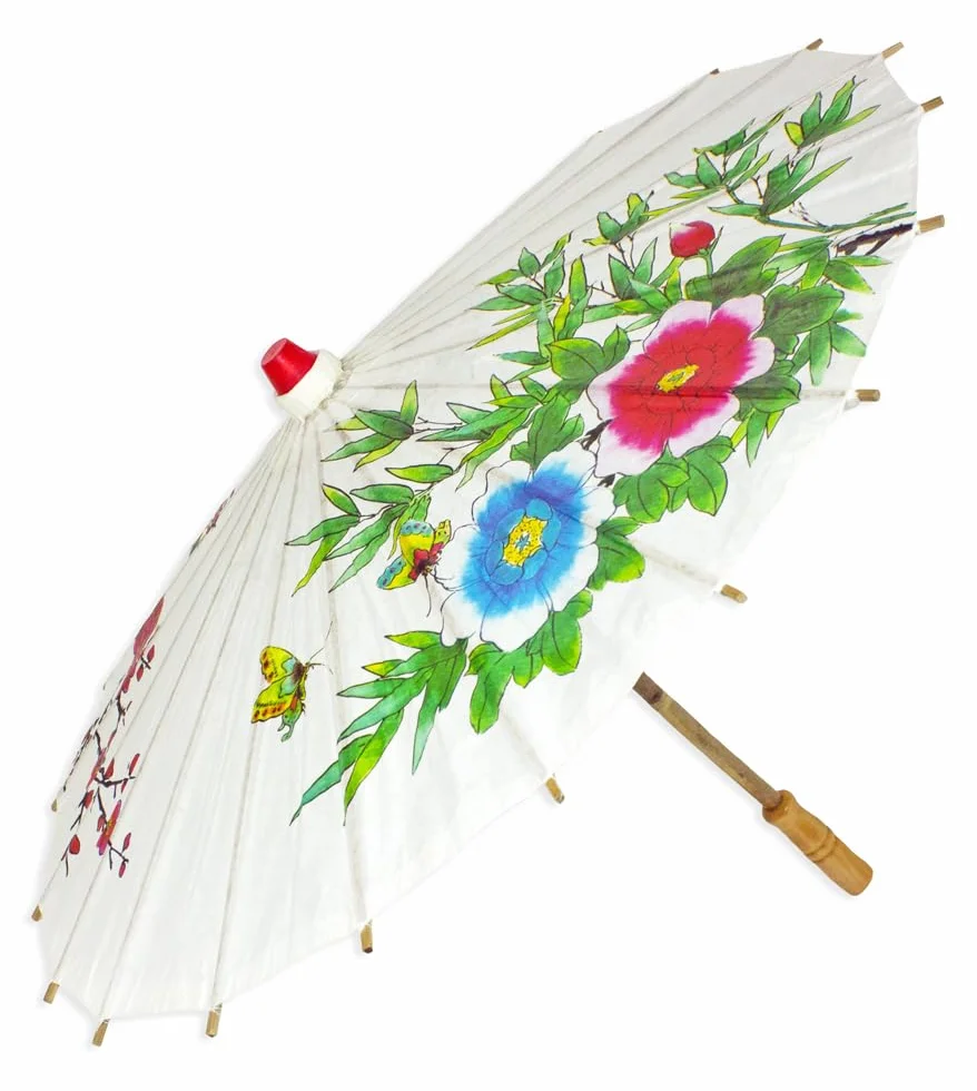 Ombrelle Chinoise 60 cm Blanc Taille Unique