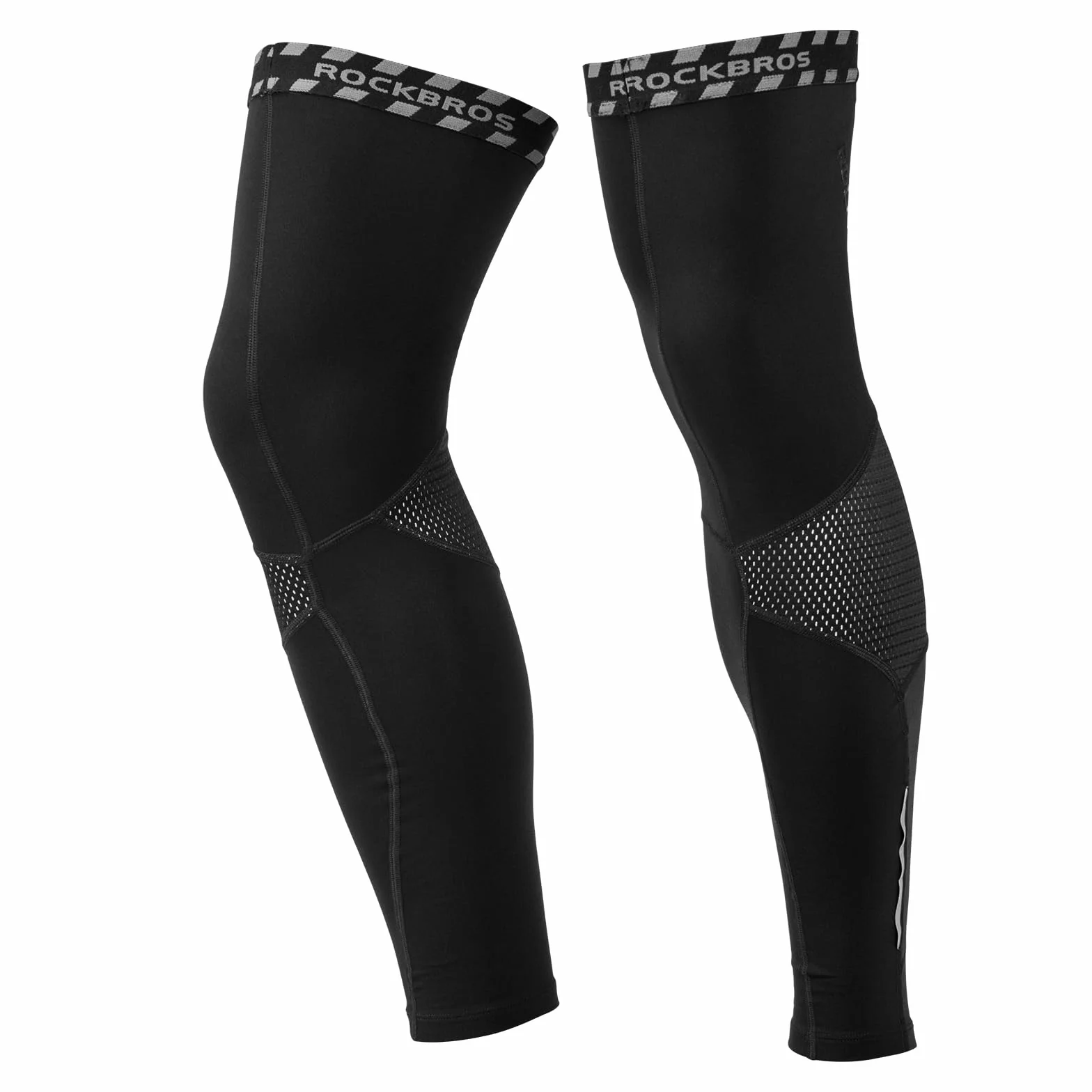 ROCKBROS Manchettes Jambières Antidérapants Thermiques Coupe-vent Cyclisme Course Jogging Noir S-3XL (1 Paire)