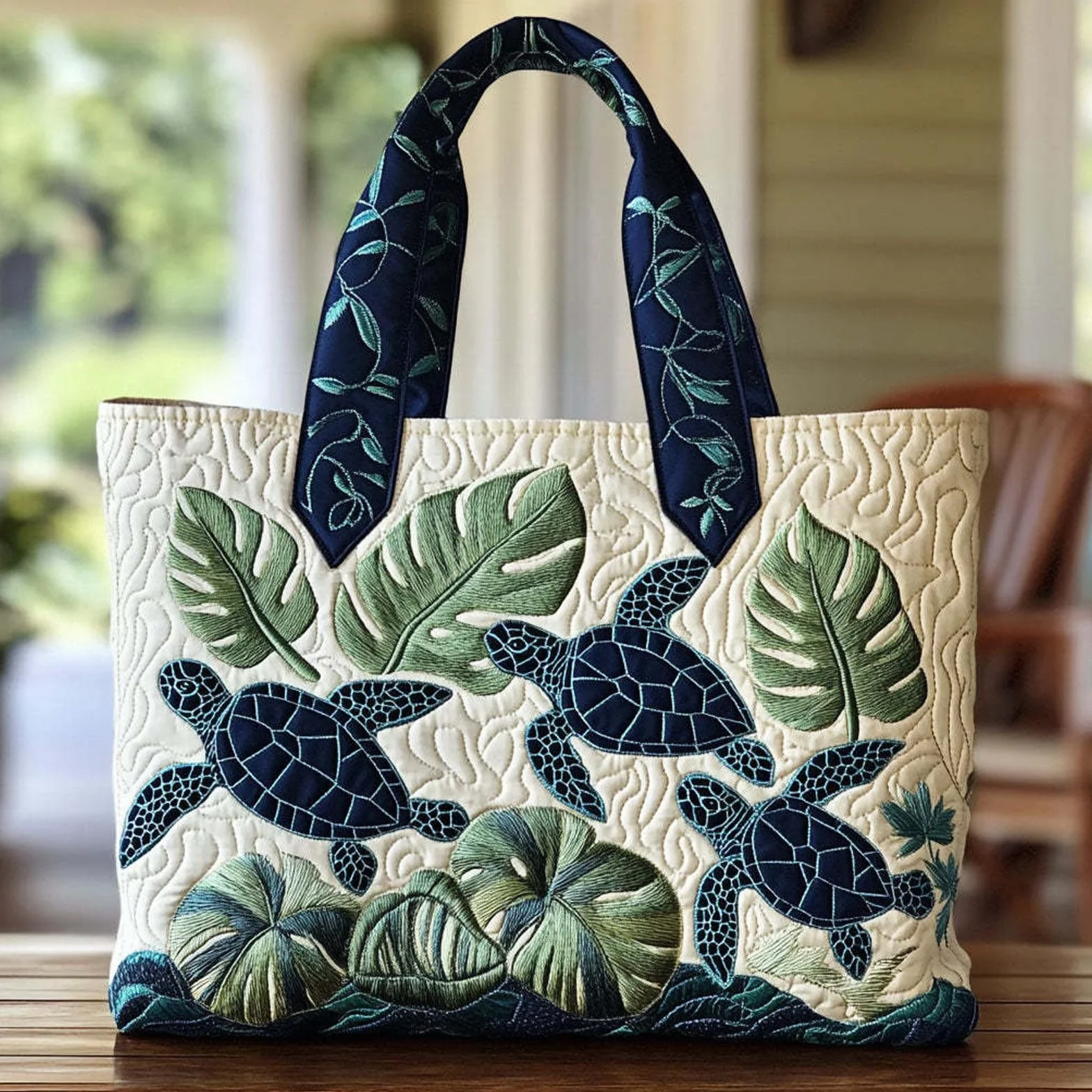 Sac a Main Femme Unisexe Mignon Sacs Réutilisables Avec Poignées Matelassées En Patchwork Brodé,Spacieux Décontracté Voyages Tote Bag Pour La Randonnée En Plein Air