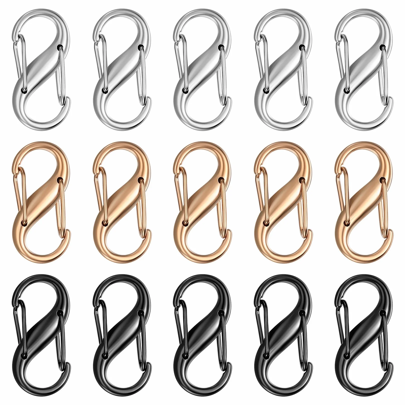 Fermeture Éclair Antivol 15 STK, Clips de Sécurité Double Verrouillage Métal pour Valise Sac à Dos
