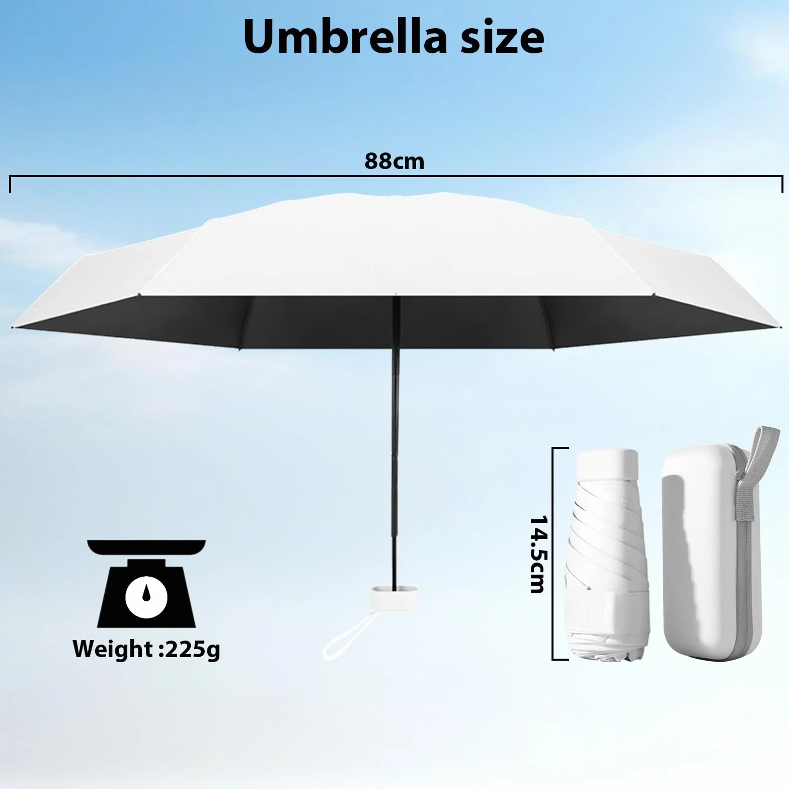 Parapluie Pliant, Petit, Anti-UV, Mini de Poche Léger et Portable, Adapté Aux Jours Ensoleillés Et Pluvieux
