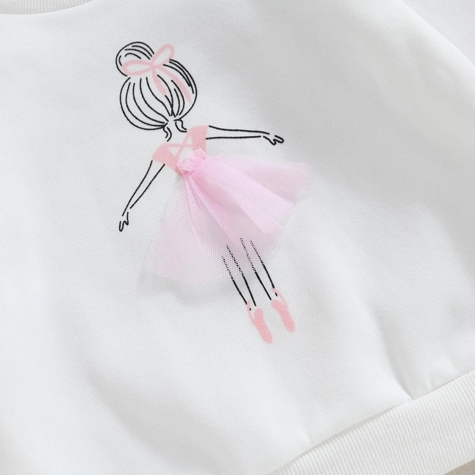 Carolilly Sweat-Shirt Fillette à Manches Longues Chaud Imprimé Fille de Ballet, Vêtement Haut Enfant Fille Automne Hiver (3-7 Ans)