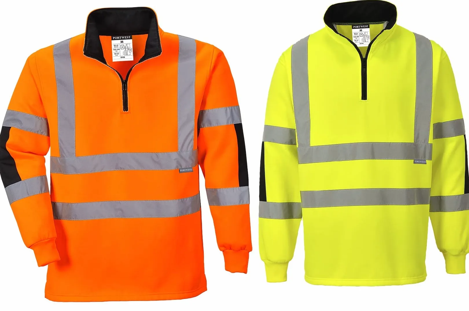 Portwest B308 Chemise de Travail Xenon Rugby Coupe Ajustée Haute Visibilité