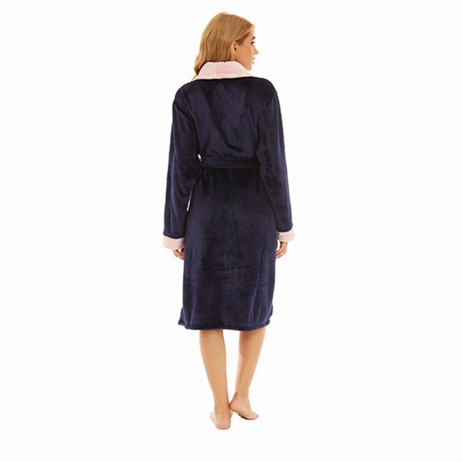 Robe de Chambre Femme, Peignoirs de Robe Chaude d'hiver en Flanelle, Confortables Vêtements de Nuit pour La Journée Froide (TYP-2,S)