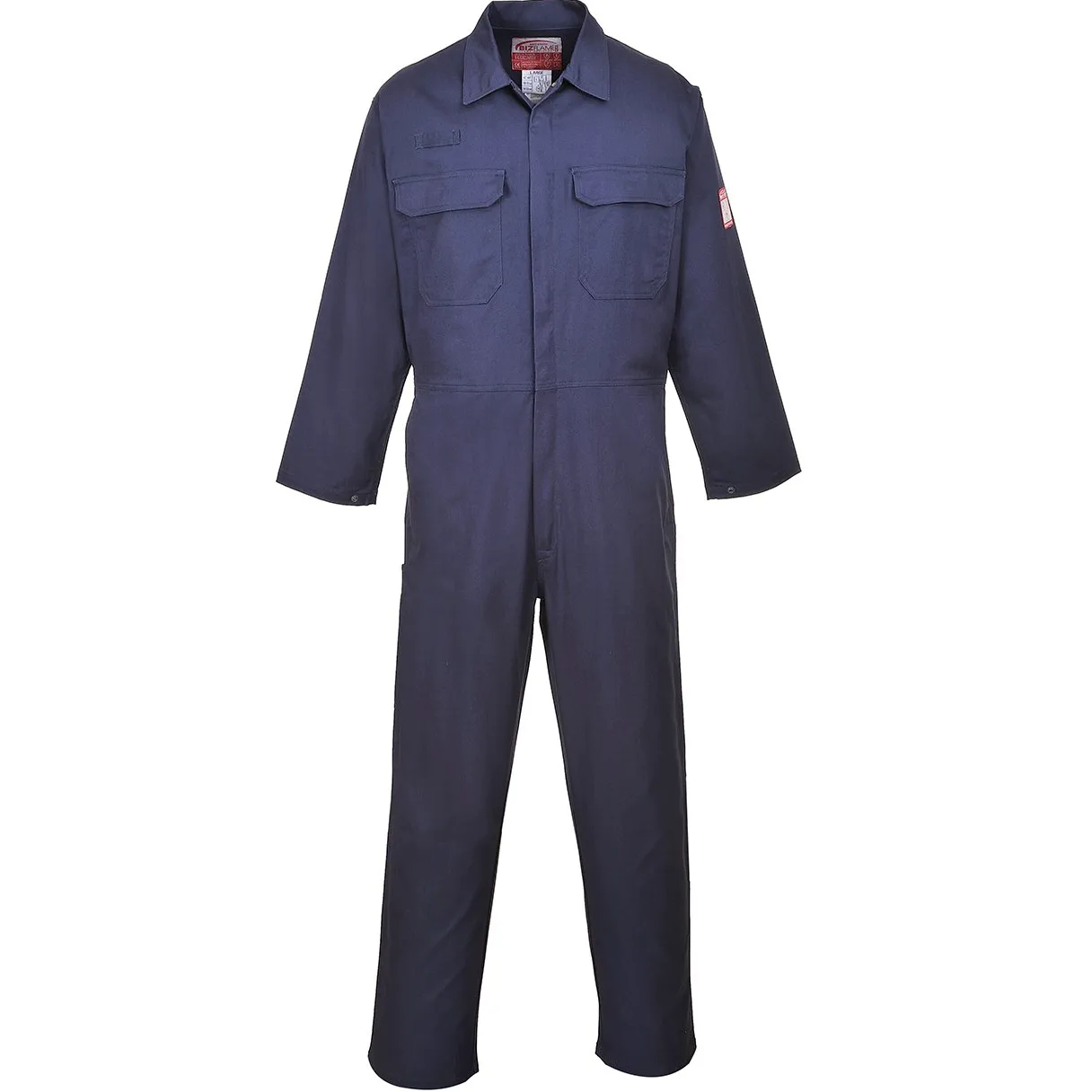 Portwest FR38 Combinaison Bizflame Pro Poche Poitrines avec Rabat Pression | Marine, 3XL, EN ISO 11612, EN 1149-5, EN ISO 11611, Fermeture en Laiton Robuste, Zip à Double Curseur, Boucle Radio, Ignifuge